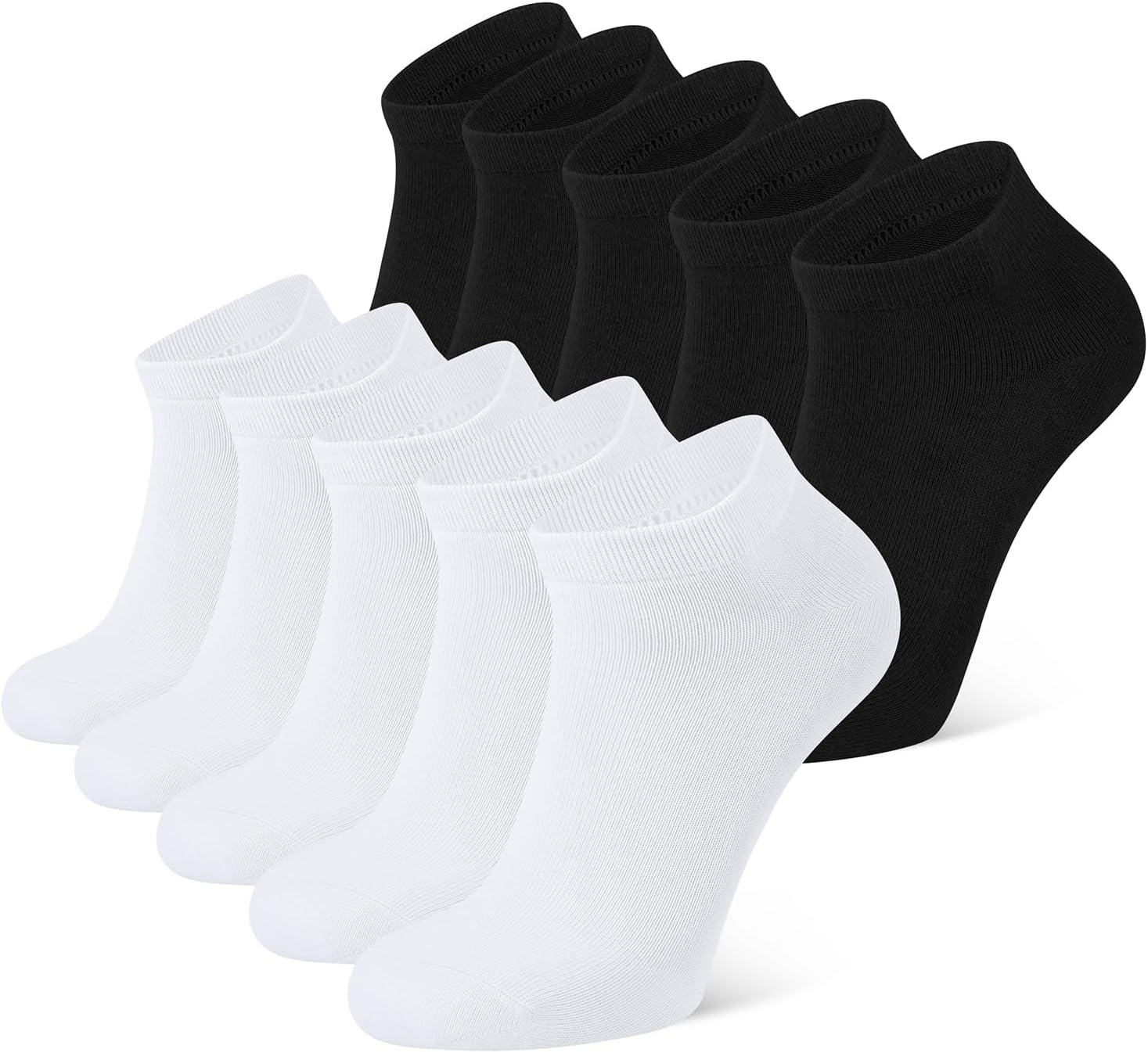 Detalle de CLOSEMATE 5/10 Pairs Ankle Socks for Men and Women – Breathable Cotton, Reinforced Heel & Toe, Non-Slip Low Cut