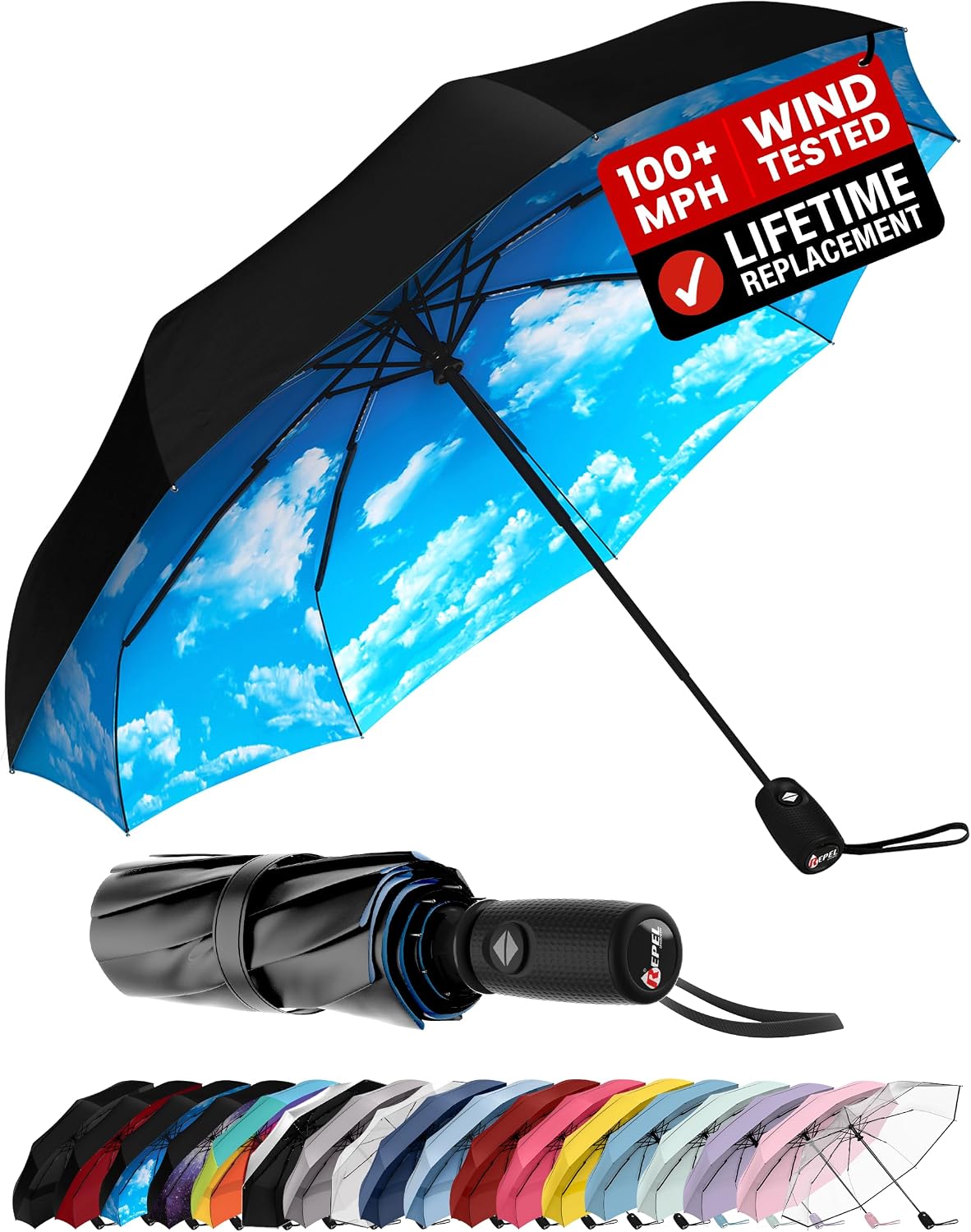 Thumbnail 5 de REPEL Windproof Travel Umbrella 85MPH ☂