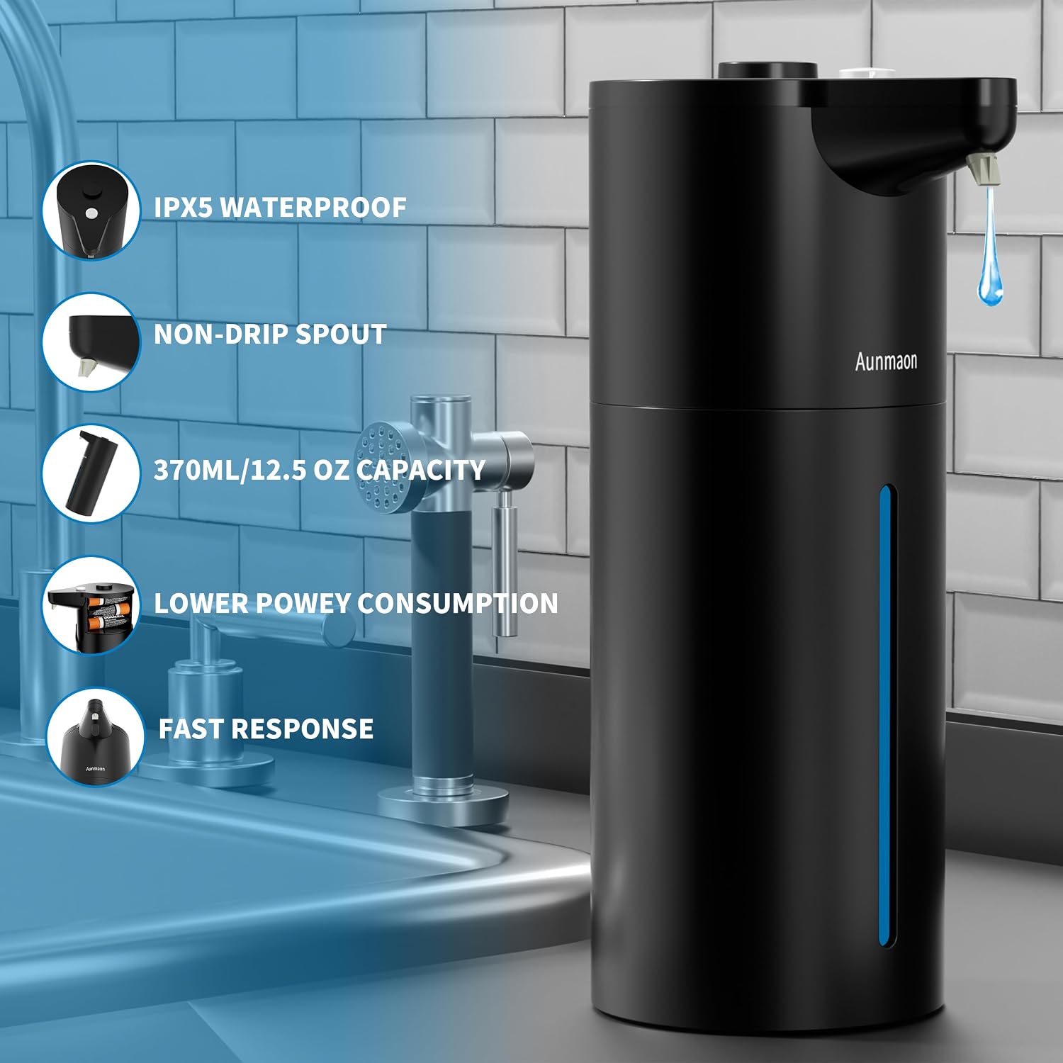 Detalle de Touchless Soap Dispenser with 15-Level Dial