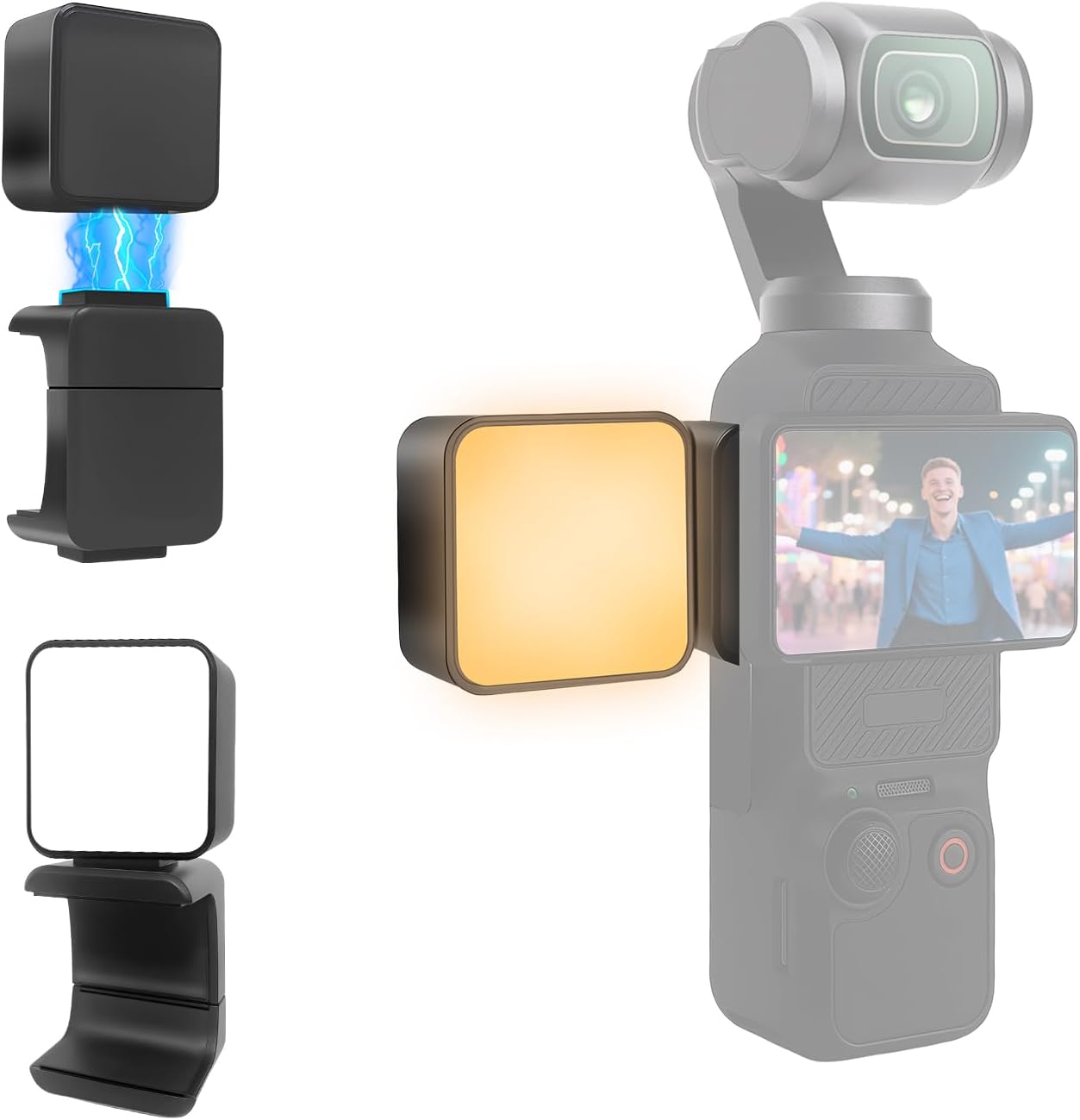Detalle de HAFOKO Pocket 3 Magnetic LED Light 300mAh for cameras