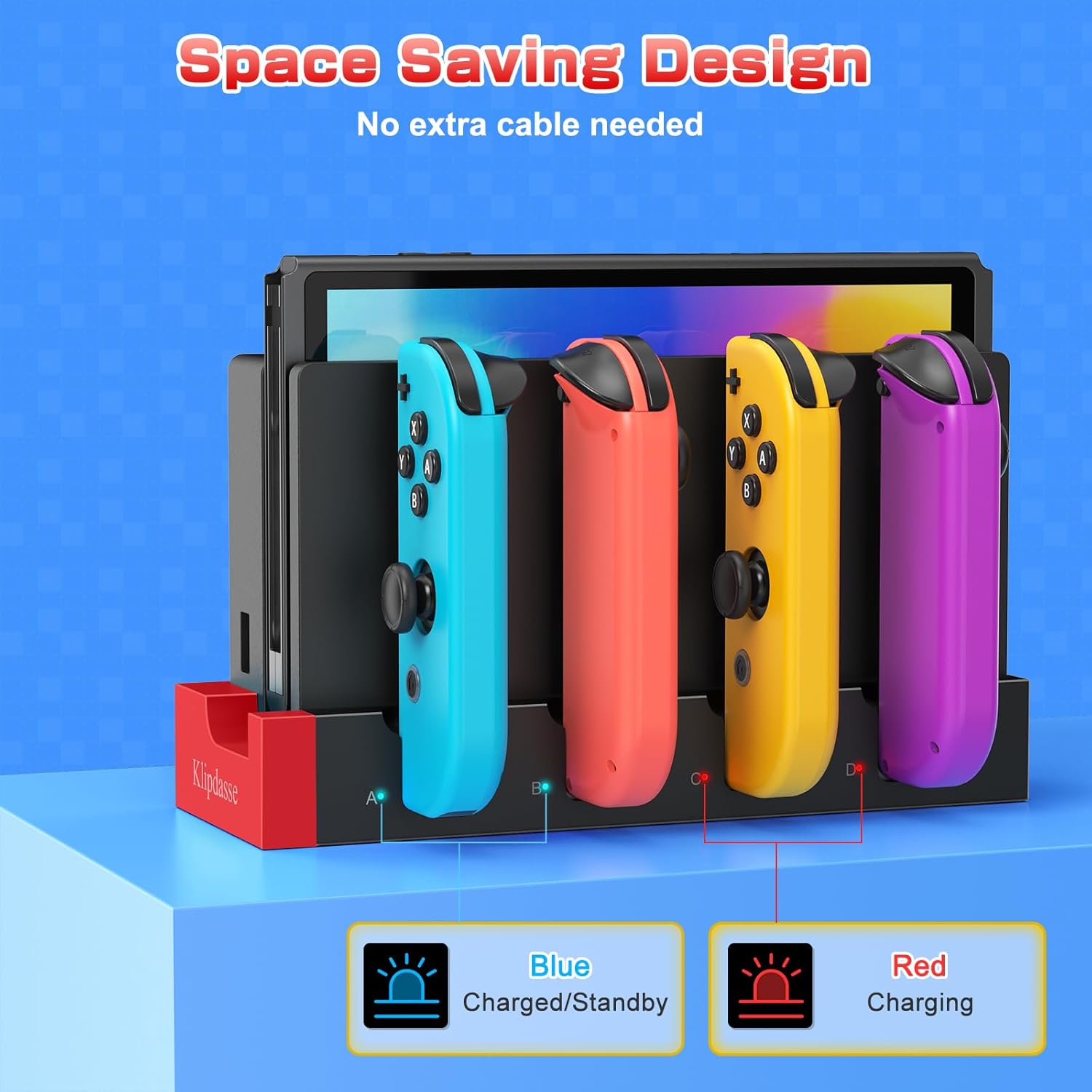 Detalle de Klipdasse Joycon Ladestation 4er Ladegerät