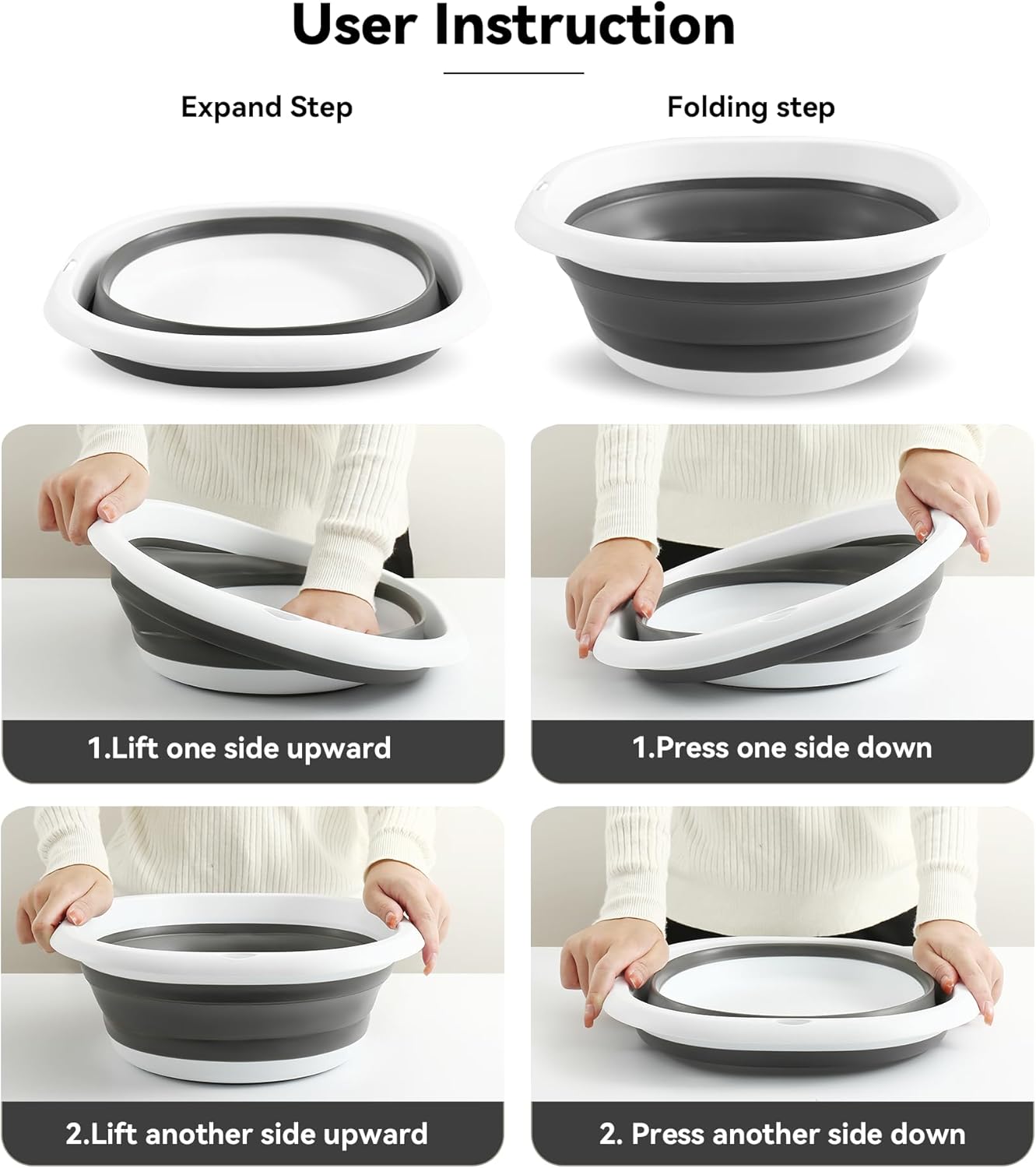 Thumbnail 4 de 4UBonLife Bacinella Pieghevole Multiuso in silicone TPE/PP da 5L