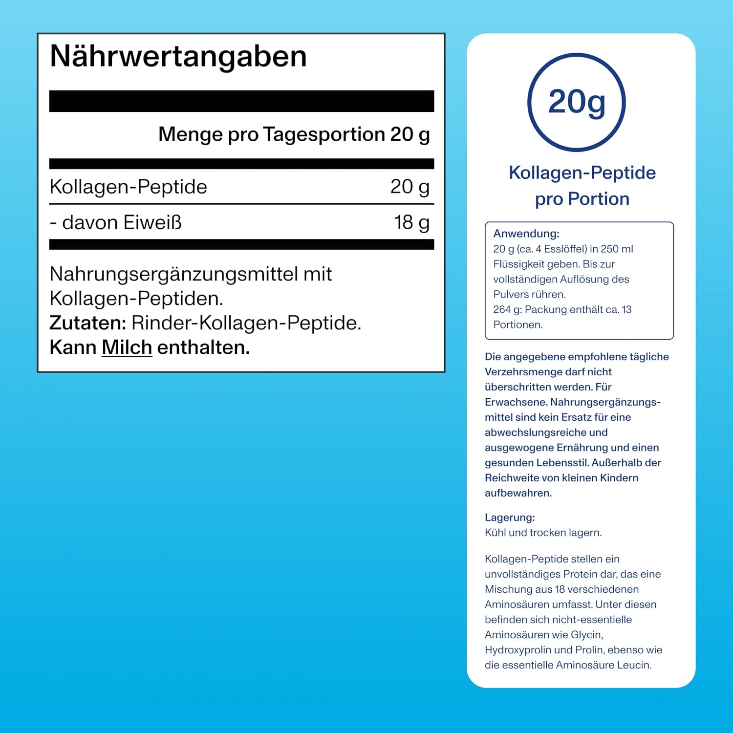 Detalle de Vital Proteins Collagen Peptides 264 g – reine Kollagen-Peptide (Typ 1 & 3), geschmacksneutral
