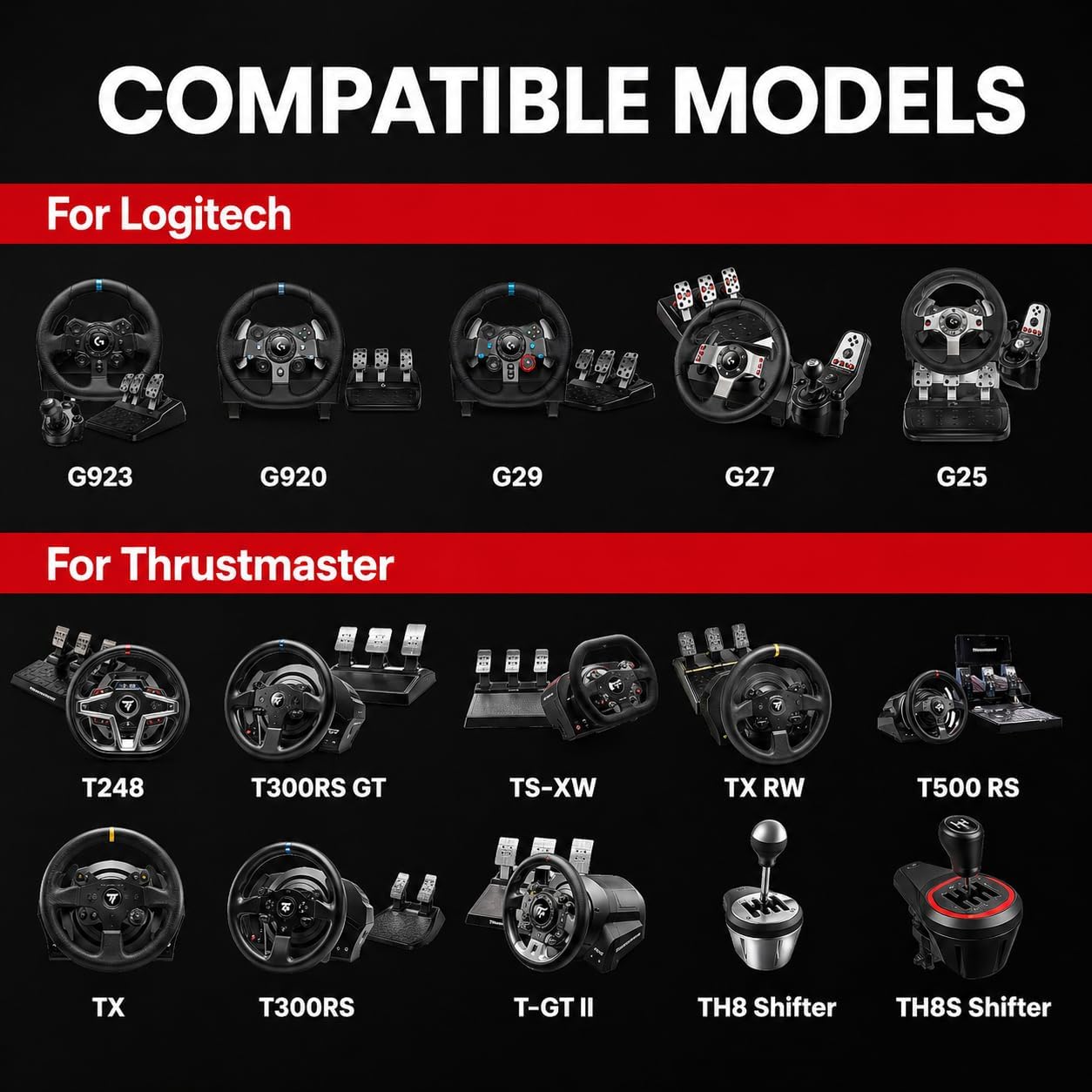 Thumbnail 2 de Steering Wheel Stand for Logitech G29/G920/G923 RS50 — Foldable, Adjustable Racing Wheel Stand with Pedal Support