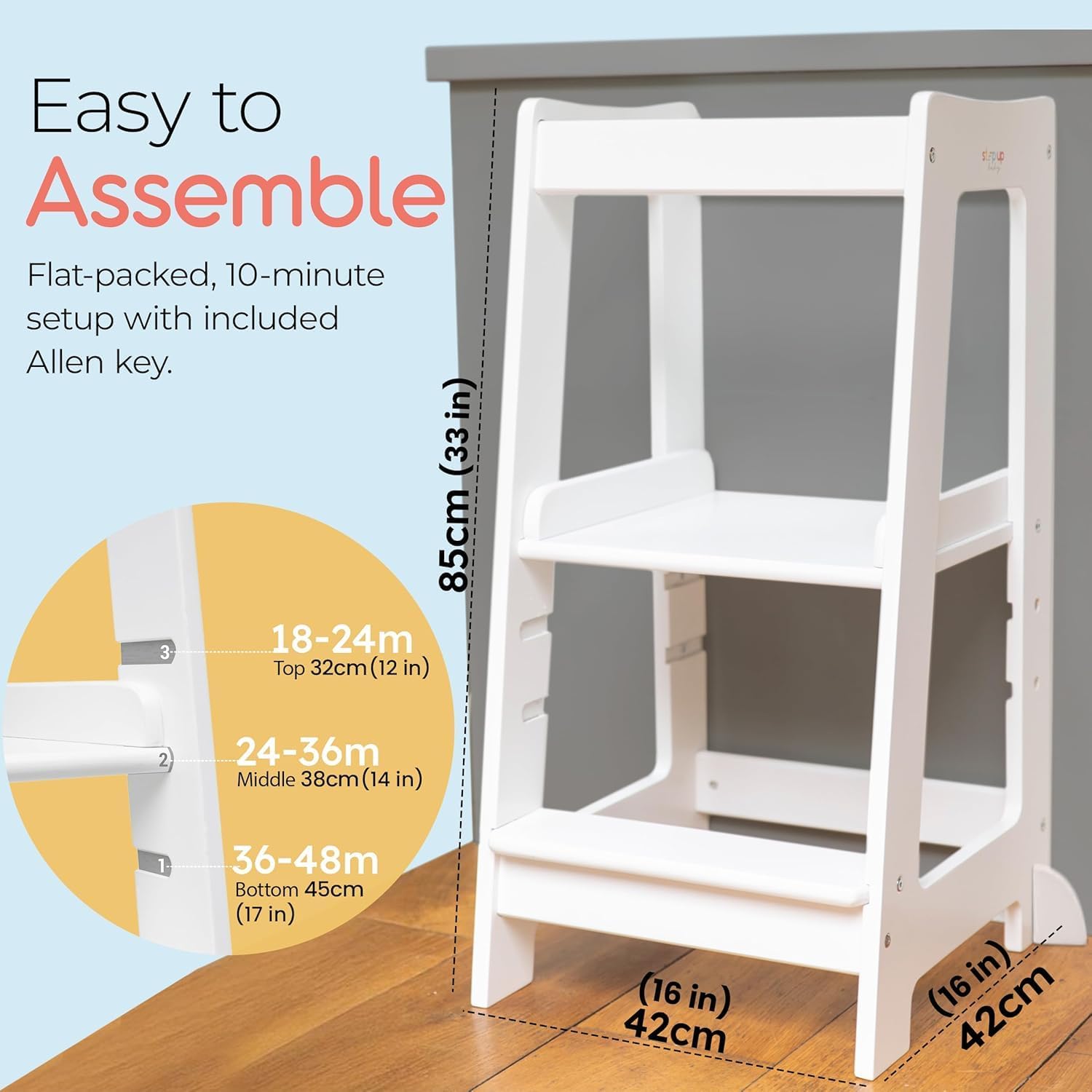 Thumbnail 3 de Stepup Baby Toddler Tower adjustable for 18 months