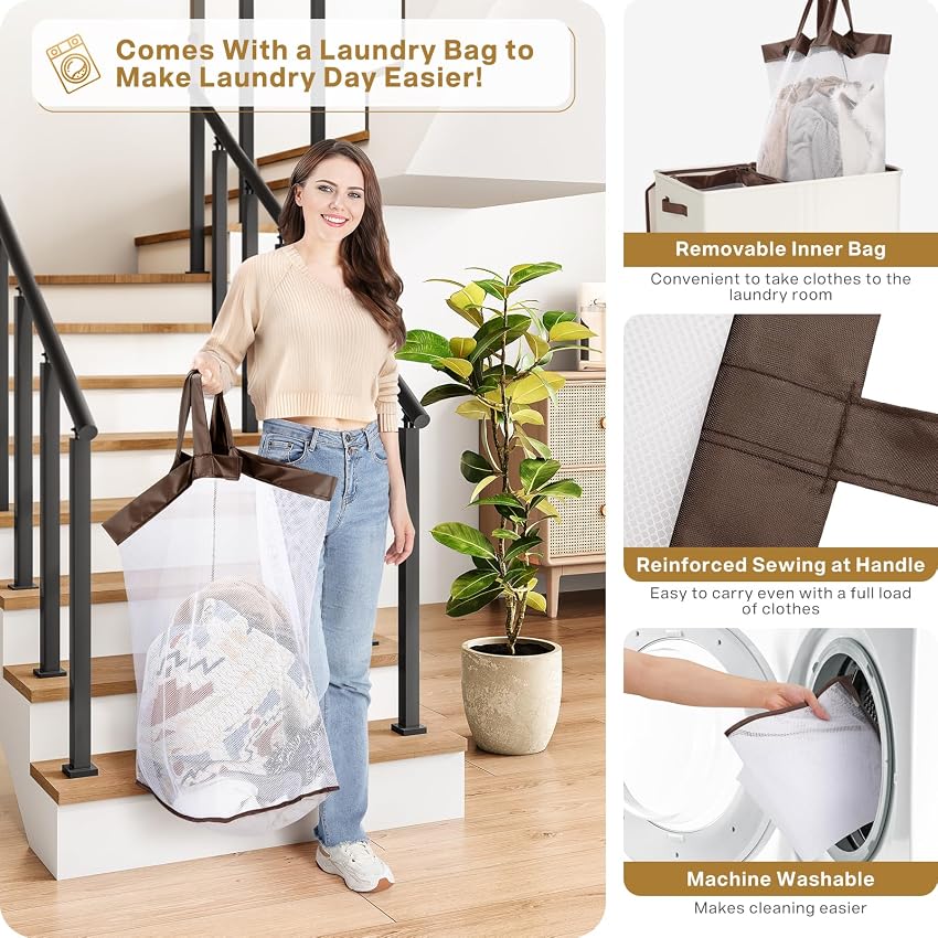 Detalle de SOLEDI Luxury Double Laundry Hamper, Large