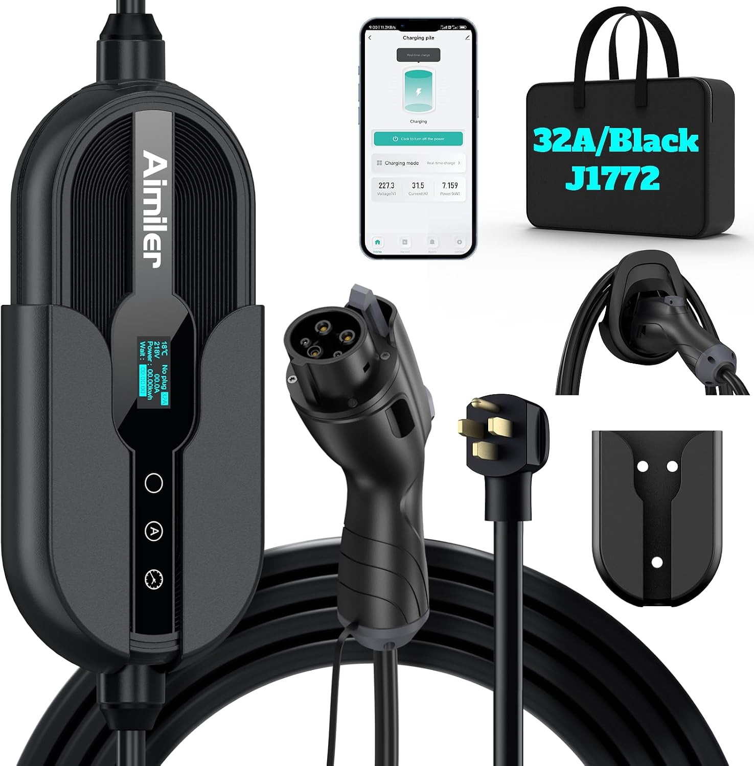 Detalle de AIMILER Level 2 EV Charger 32A