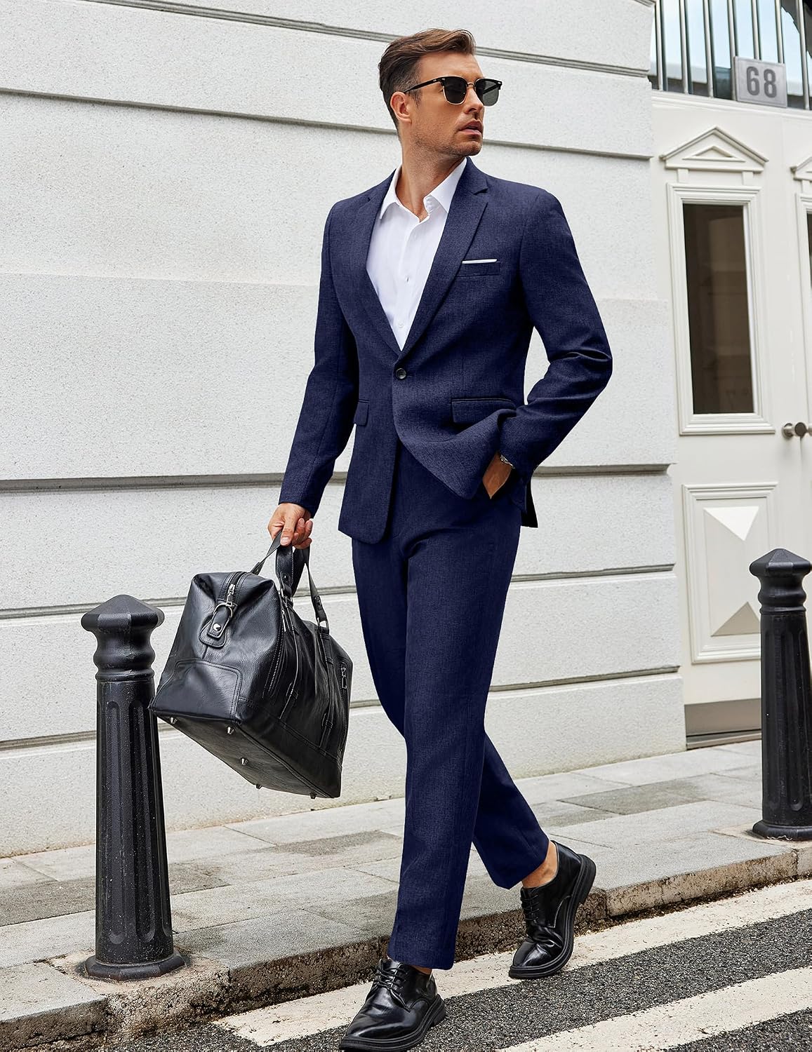 Thumbnail 2 de COOFANDY Classic Fit 2-Piece Suit Set: One-Button Blazer + Trousers for Weddings, Business, and Everyday Wear