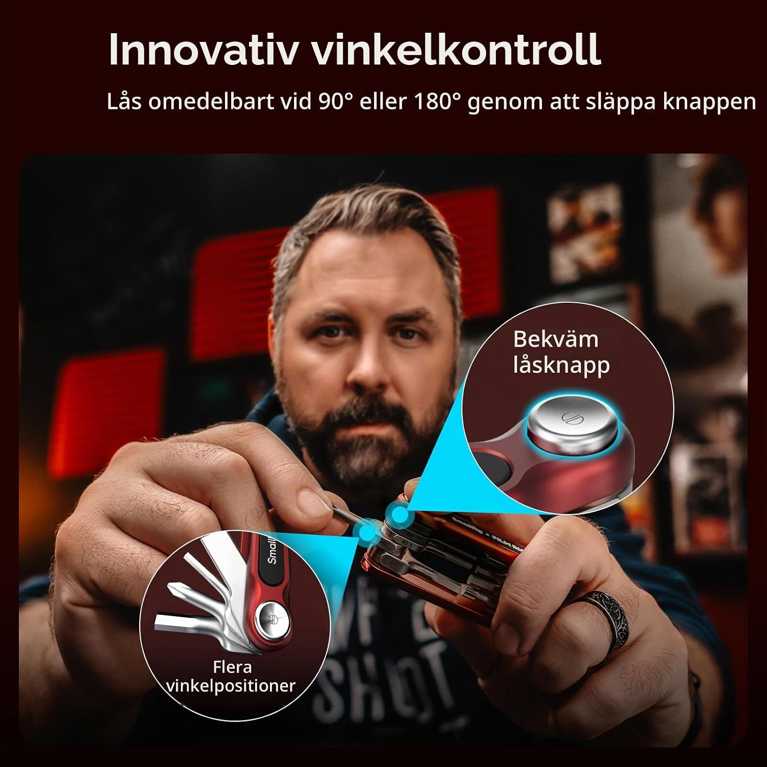 Detalle de SMALLRIG x FILM RIOT 4811 hopfällbart multiverktyg, 7-i-1 med vinkellåsning
