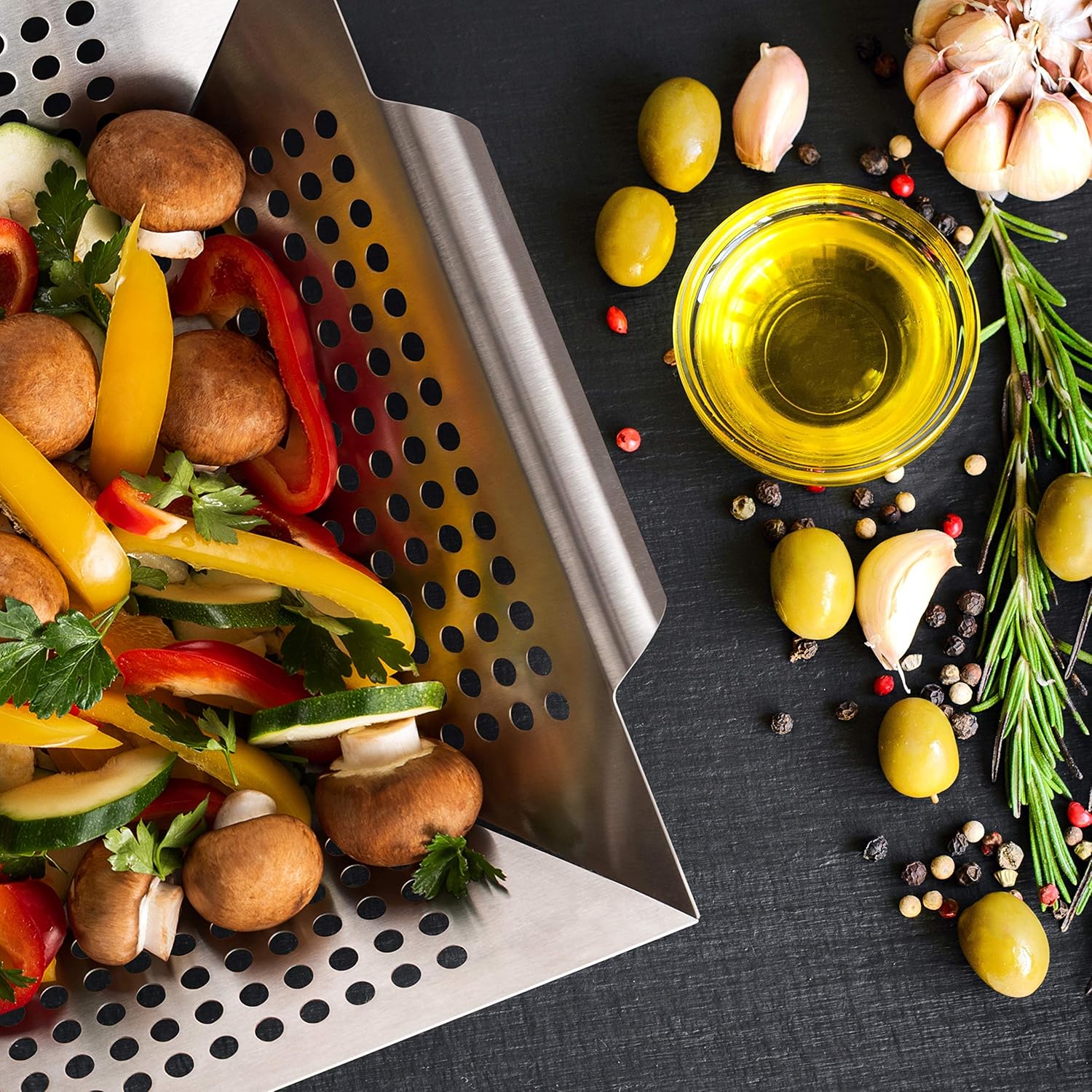 Thumbnail 3 de Blumtal cestino per verdure BBQ e grill in acciaio inox con cestello antiaderente (large)