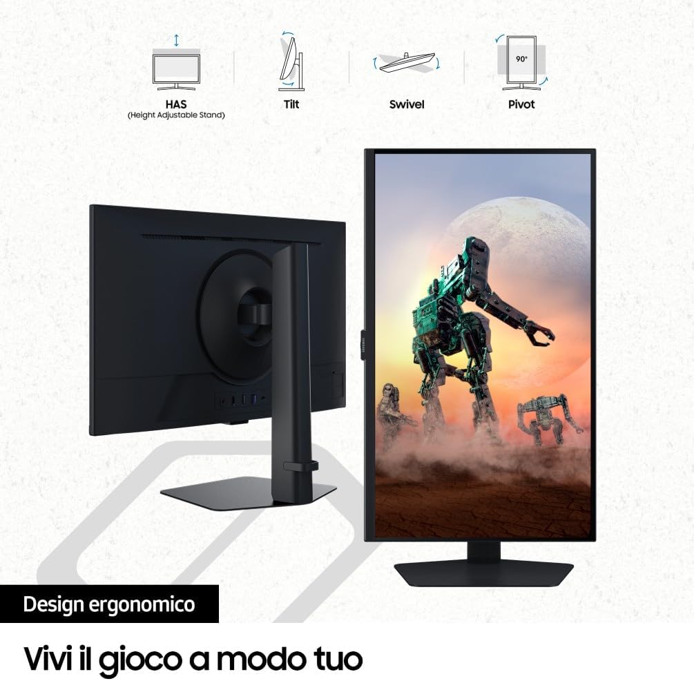 Detalle de Samsung Odyssey G5 S27DG502: monitor da gaming IPS 27" con 180 Hz e QHD