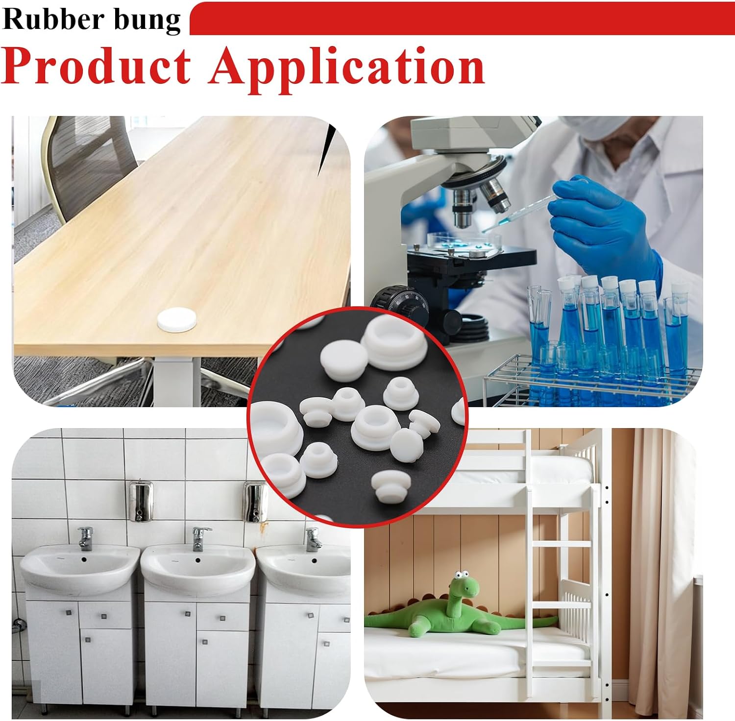 Thumbnail 4 de Tnisesm TN-45-3 Silicone Hole Plugs, 80 Pieces in 7 Sizes, White
