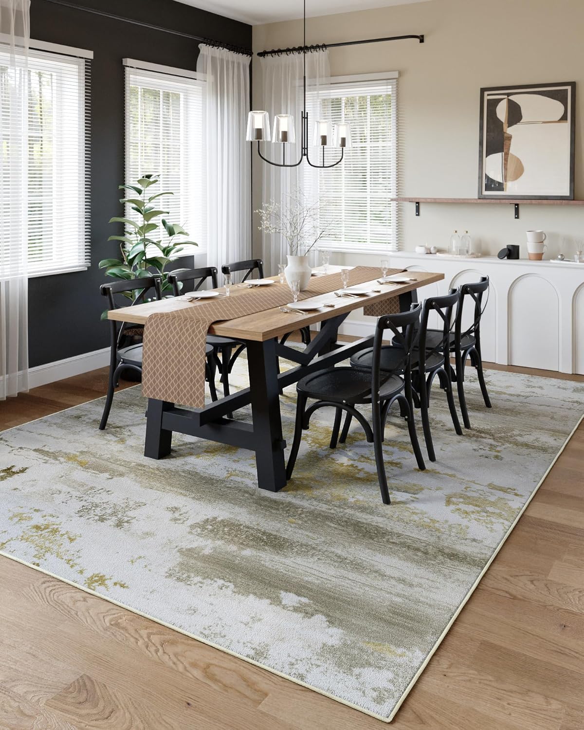 Thumbnail 5 de Kelarea 6x9 Washable Area Rug — Modern Beige