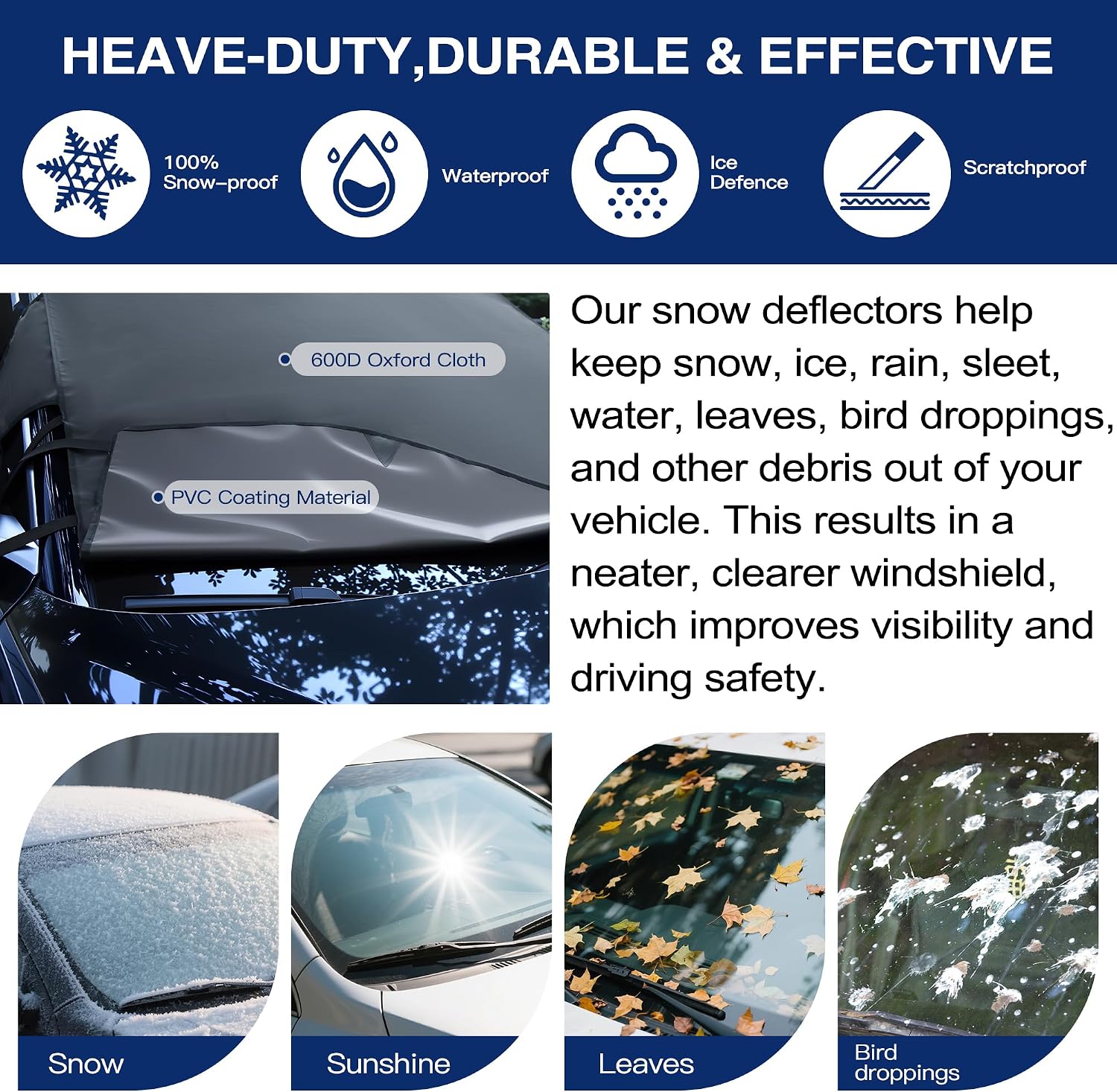 Detalle 2 de LAMITOCS Car Windscreen Cover 68x47 inch