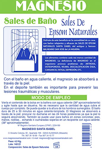 Detalle 2 de Sales de Epsom Naturales 4,5 kg. Magnesio Santa Isabel — del antiguo Balneario de La Higuera