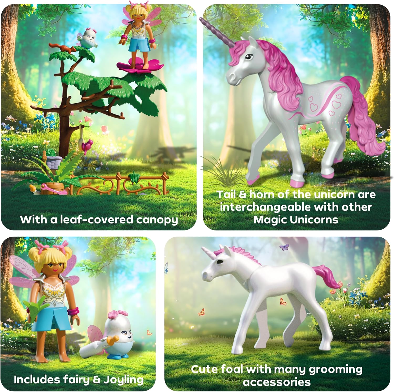 Detalle 2 de PLAYMOBIL Magic Unicorns 71839 Magical Unicorn Stable, Mum and Foal, 66 Pieces