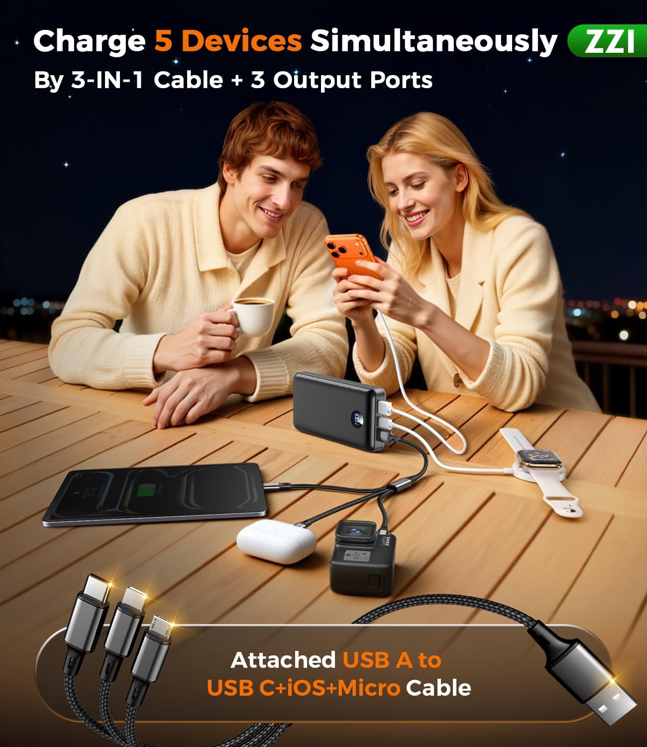 Detalle de ZZI Portable Charger 60000mAh