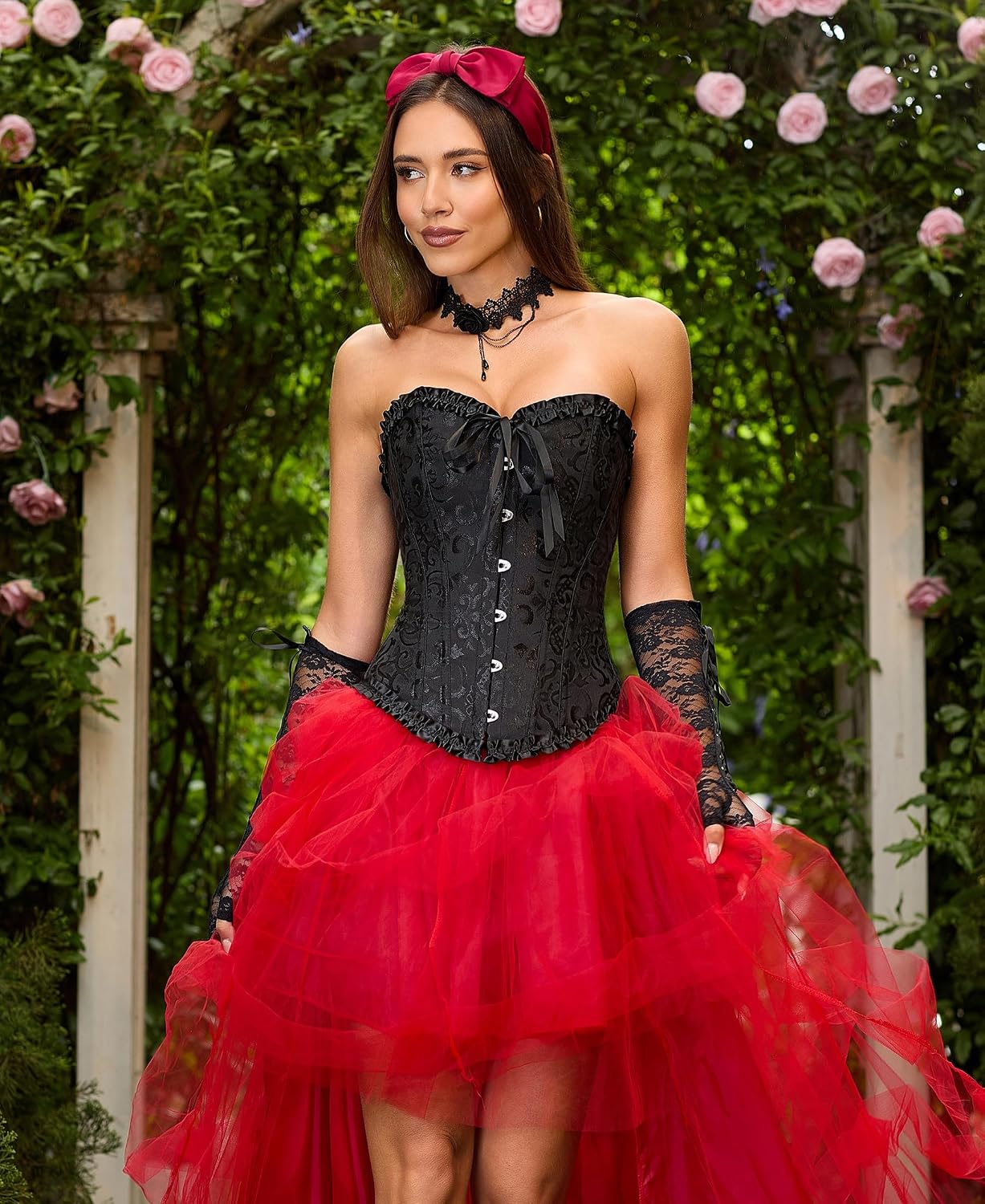 Thumbnail 1 de SZIVYSHI G819 Corset Top for Women, Lace-Waist Push-Up Bodysuit