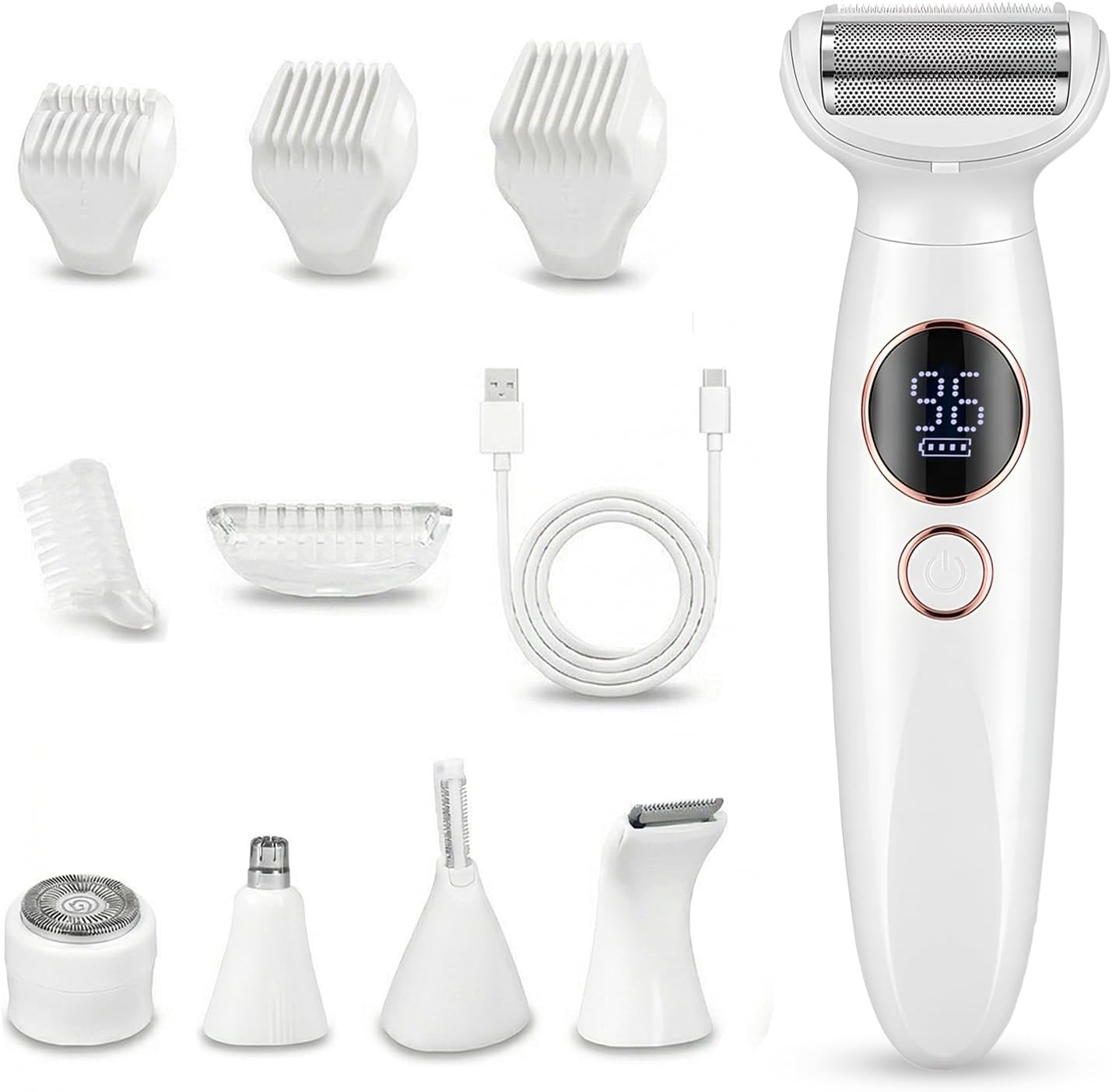 Detalle de Carehabi Tondeuse Bikini & Rasoir Électrique Femme 5 en 1 étanche IPX7