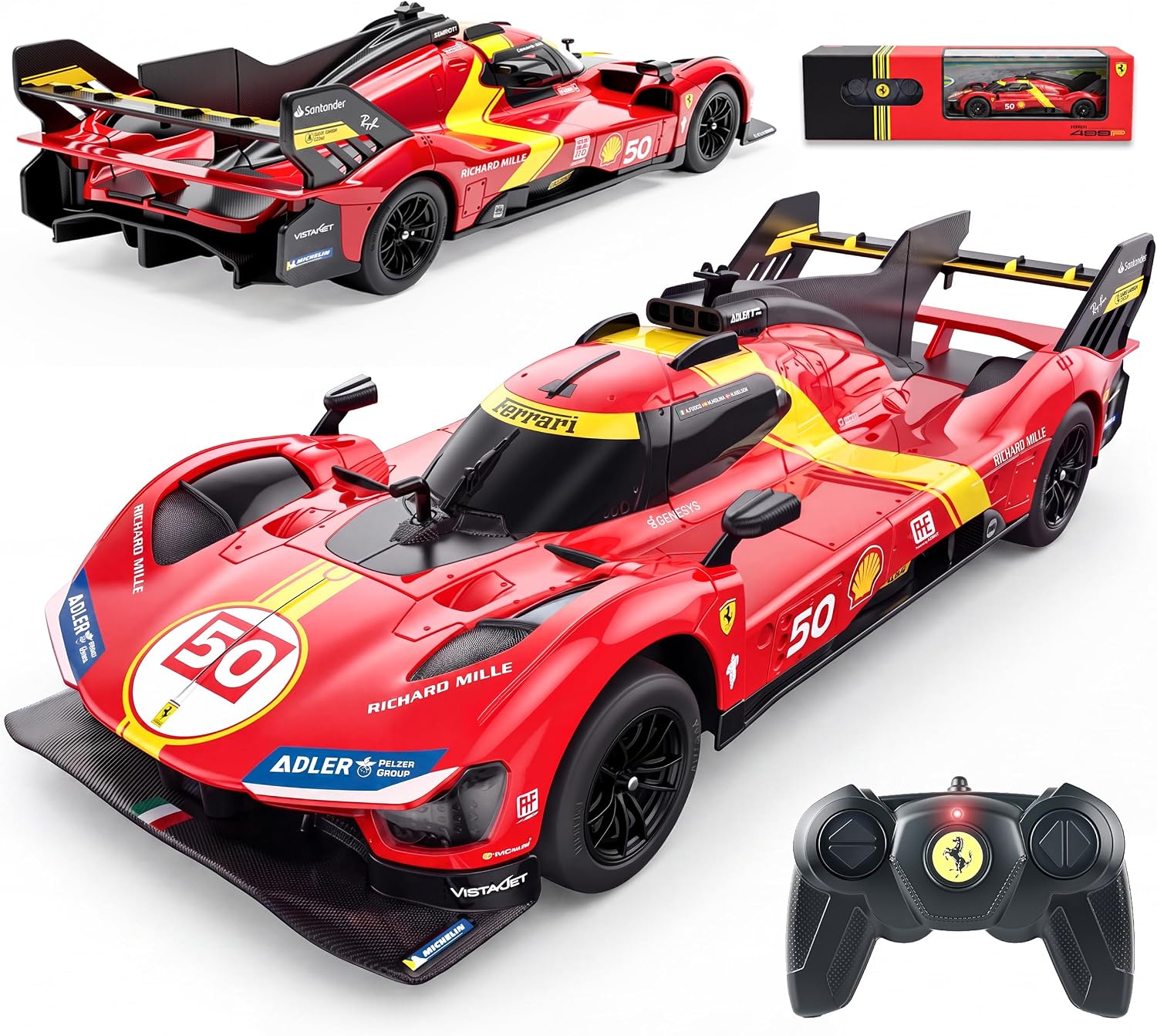 Detalle de BEZGAR 10370 Ferrari 499P 1:24 Scale RC Car, Licensed, 2.4GHz
