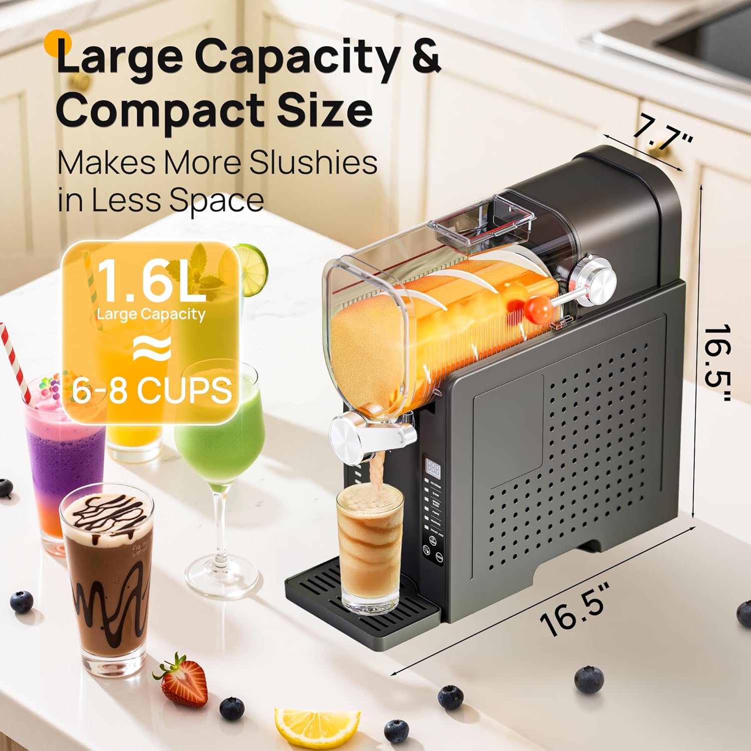 Detalle de Initio Slush Machine AD03: 6 preset programmes, 68 oz capacity, LED control