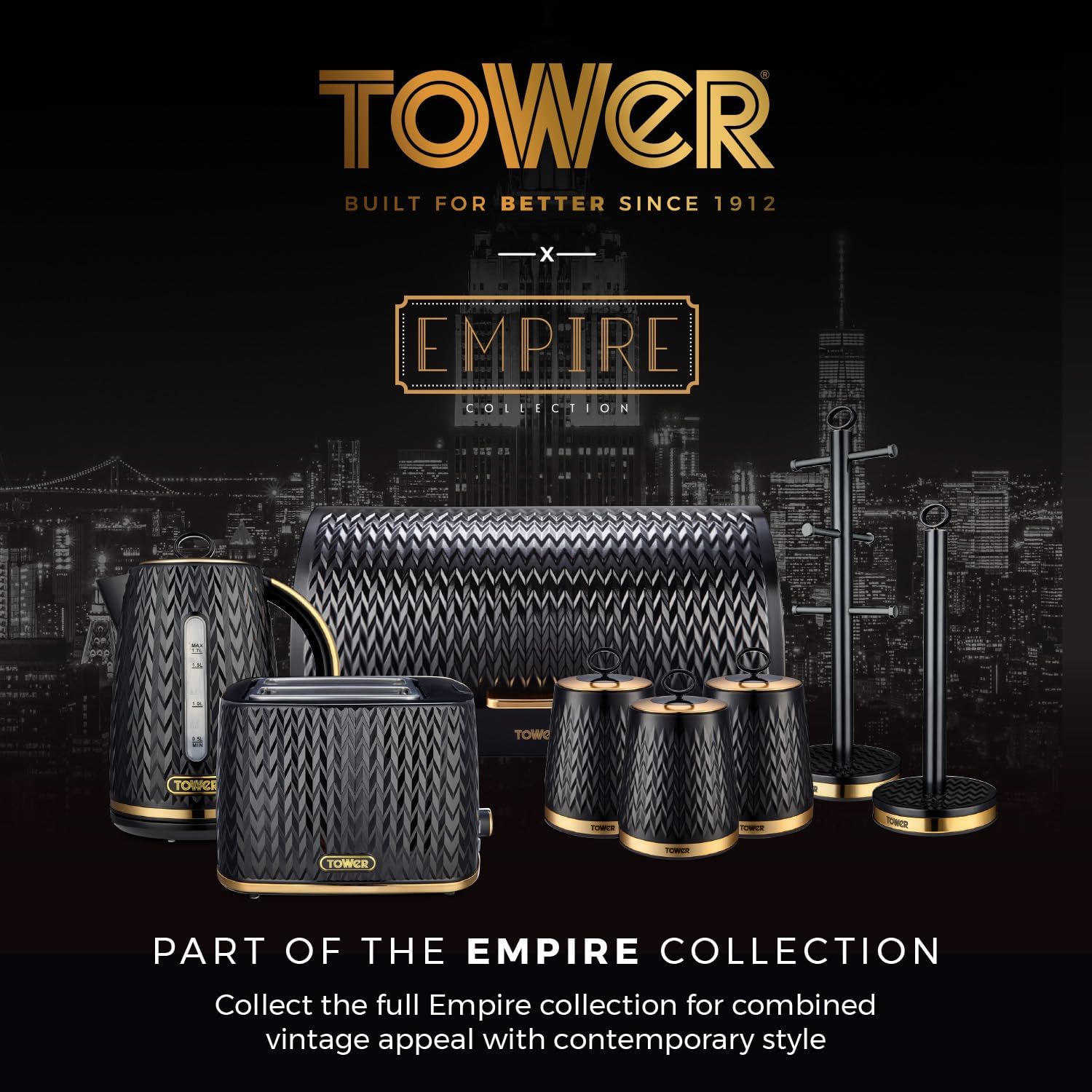 Thumbnail 5 de Tower T10052BLK Empire 1.7L kettle 3000W