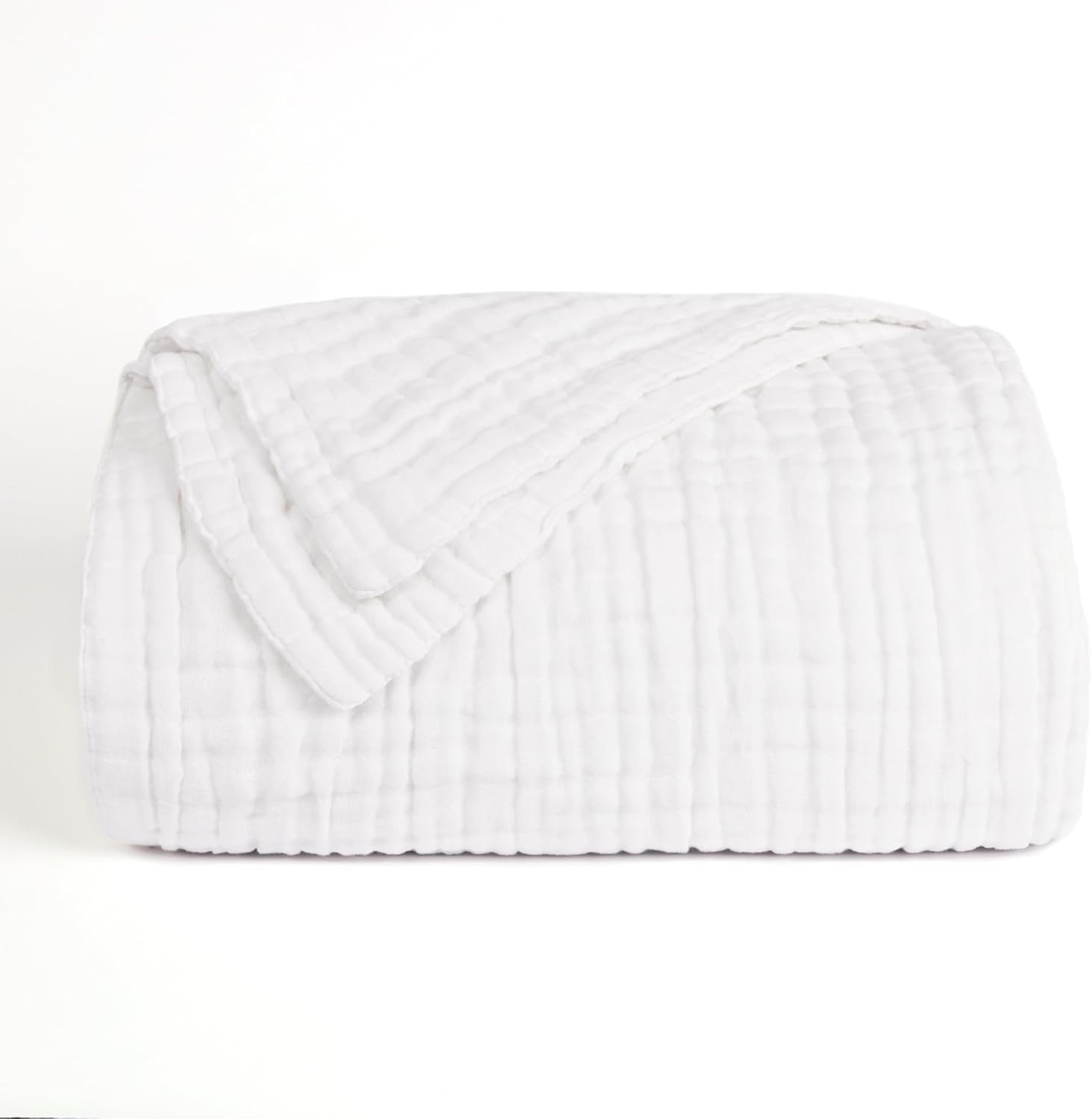 Thumbnail 6 de Love’s cabin 100% Cotton Muslin Blanket (6-Layer Gauze), King Size 108 x 90 Inches, White