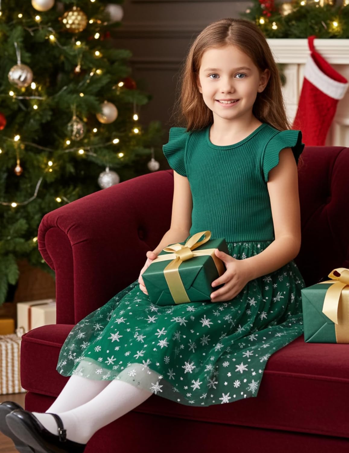 Detalle 2 de PATPAT 580361 Girls' Tulle Tutu Dress, Cotton-Spandex Knit and Mesh