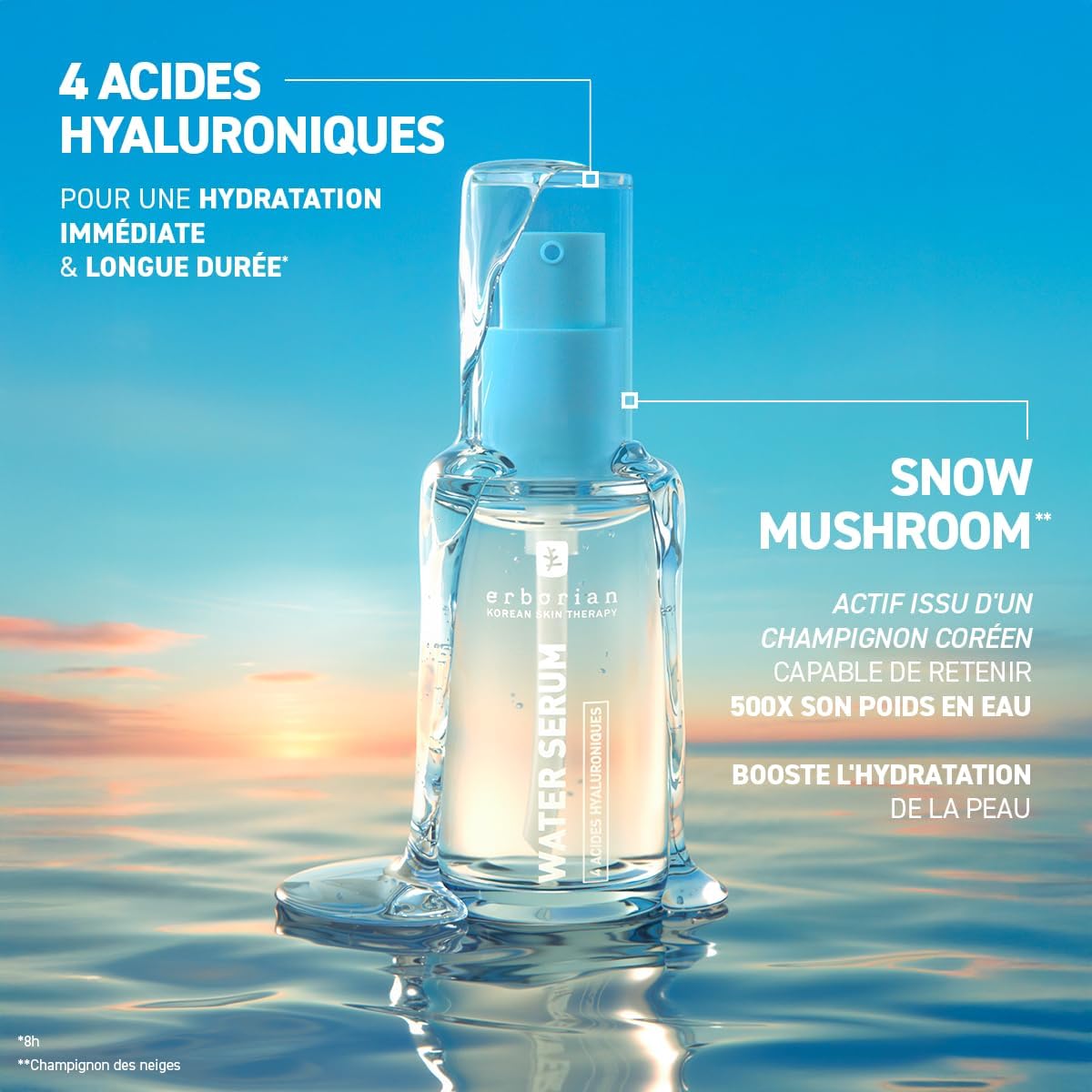 Detalle de Erborian Water Serum : Sérum hydratation intense pour peau repulpée et lumineuse