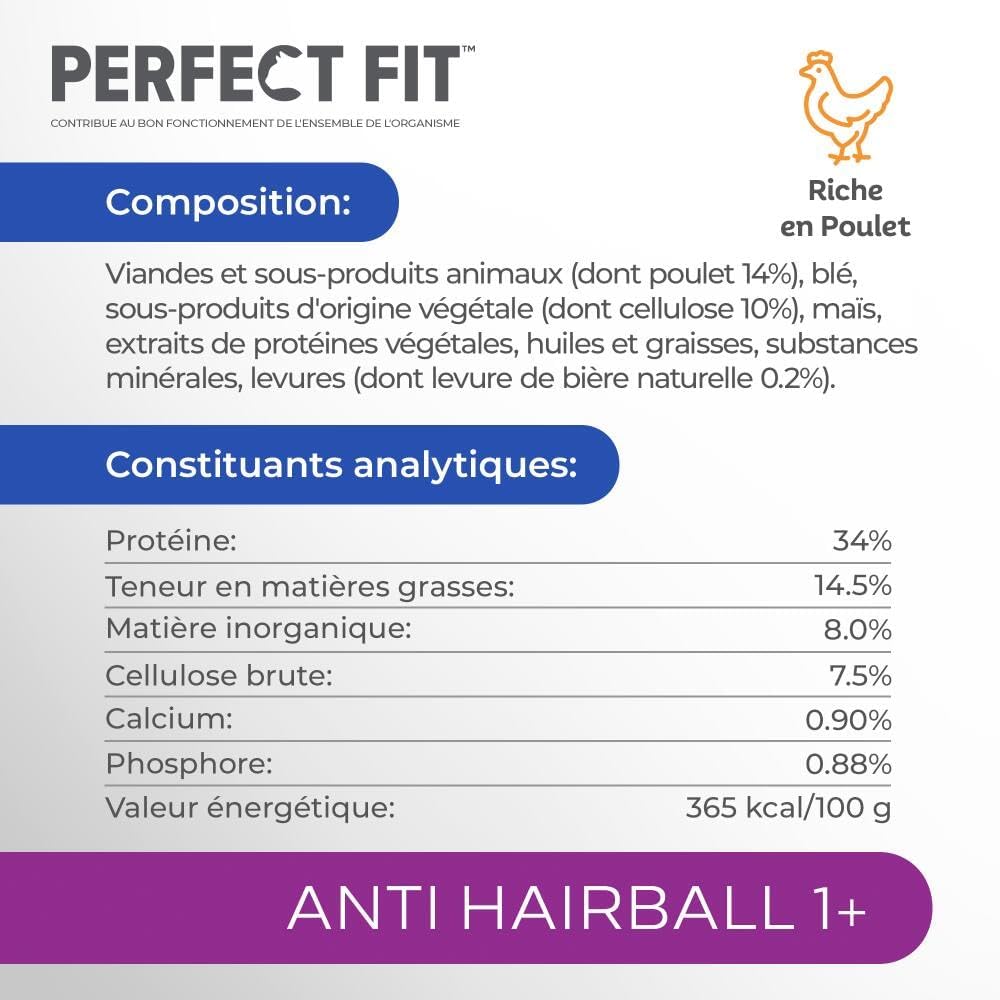 Detalle de PERFECT FIT Adulte 1+ Croquettes pour chat adulte – Pour chat stérilisé, 1,4 kg (lot de 5)