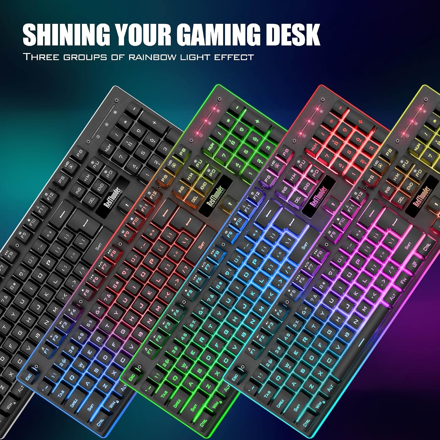 Detalle 2 de RedThunder K10 Wireless Gaming Keyboard and Mouse Combo (UK Layout) with 3800mAh Battery