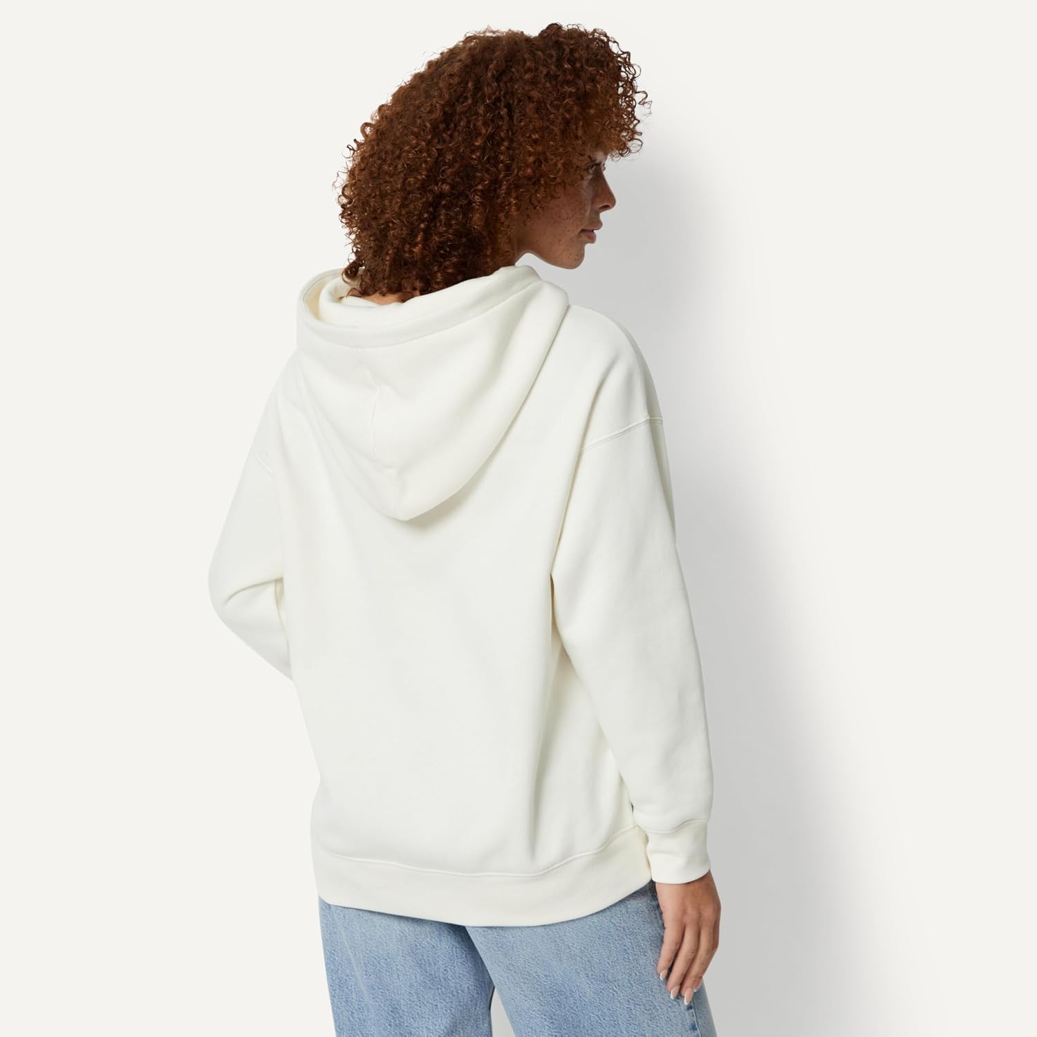 Detalle de Amazon Essentials Damen Oversize Fleece-Kapuzenpullover, Hoodie – Bequemer Allrounder mit großzügigem Schnitt