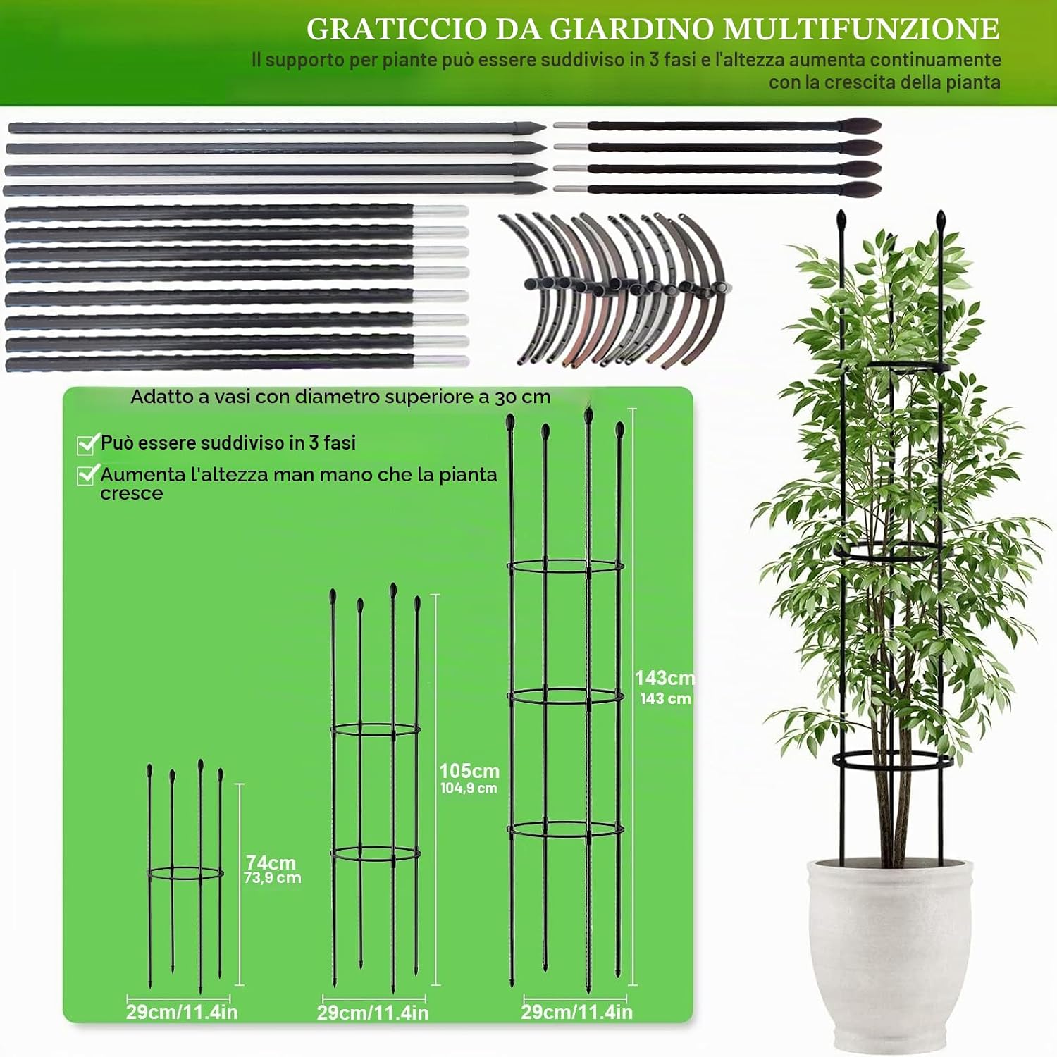 Detalle de LIBRNTY Garden Supporto Piante Rampicanti: Gabbie e Sostegni Stabili per Piante da Giardino