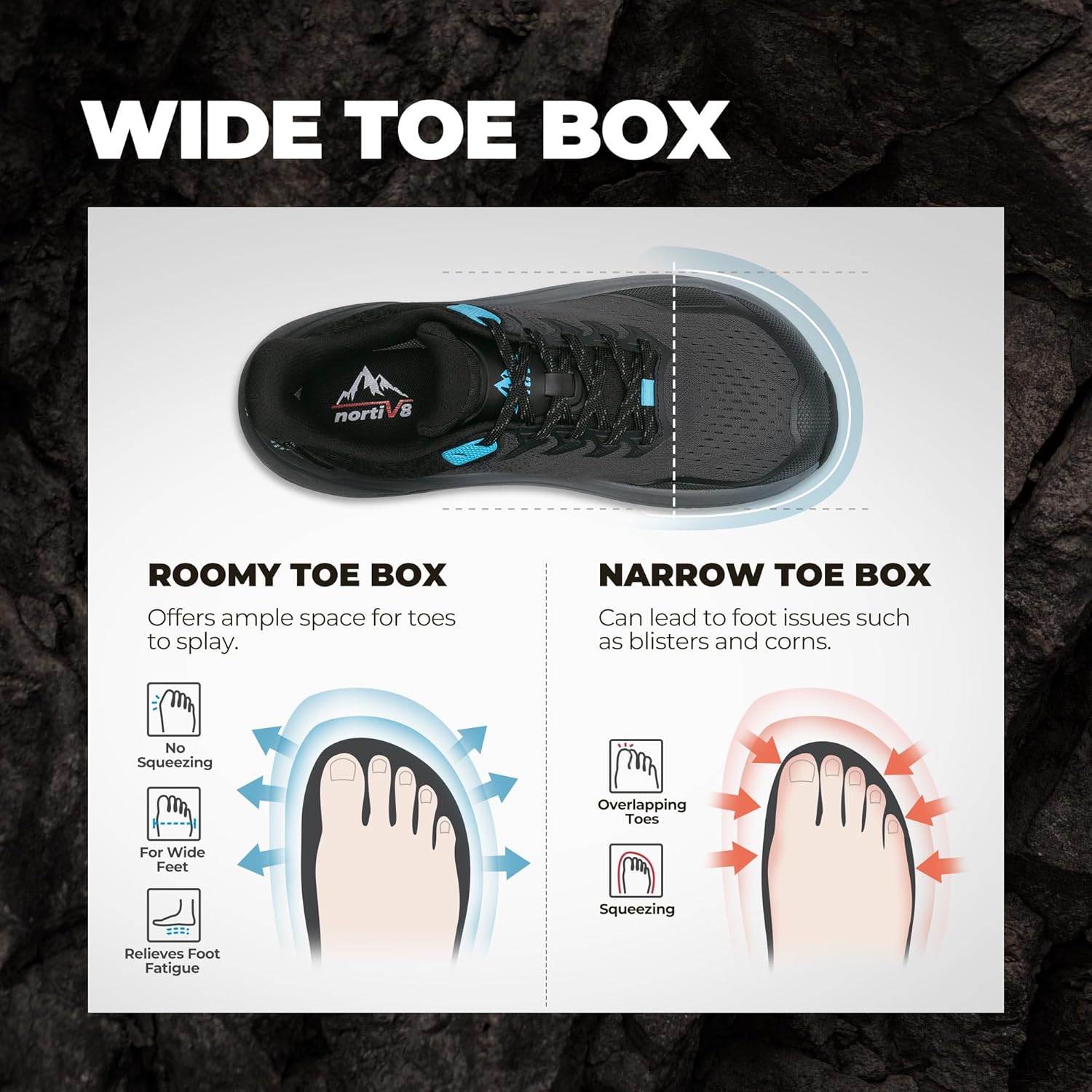 Thumbnail 2 de NORTIV 8 Wide Toe Box Trail Running Shoes