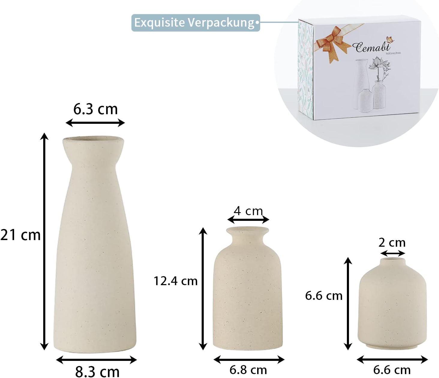 Thumbnail 3 de CEMABT Ceramic Vase Set 3 vases déco 🏺