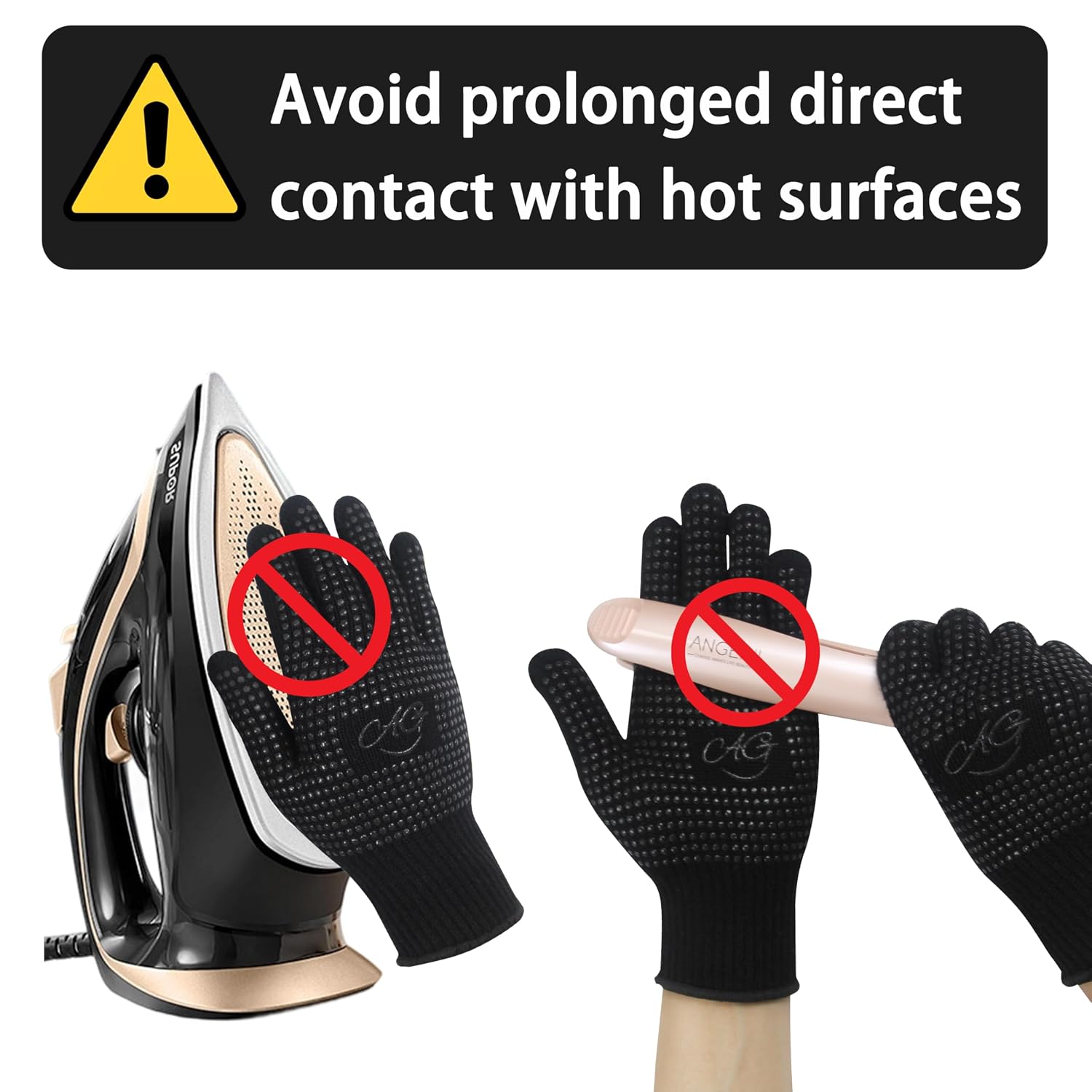 Thumbnail 2 de ANGENIL Heat Resistant Gloves for Hair Straighteners (2 Pack) – Silicone Anti-Slip Heat Protection Gloves