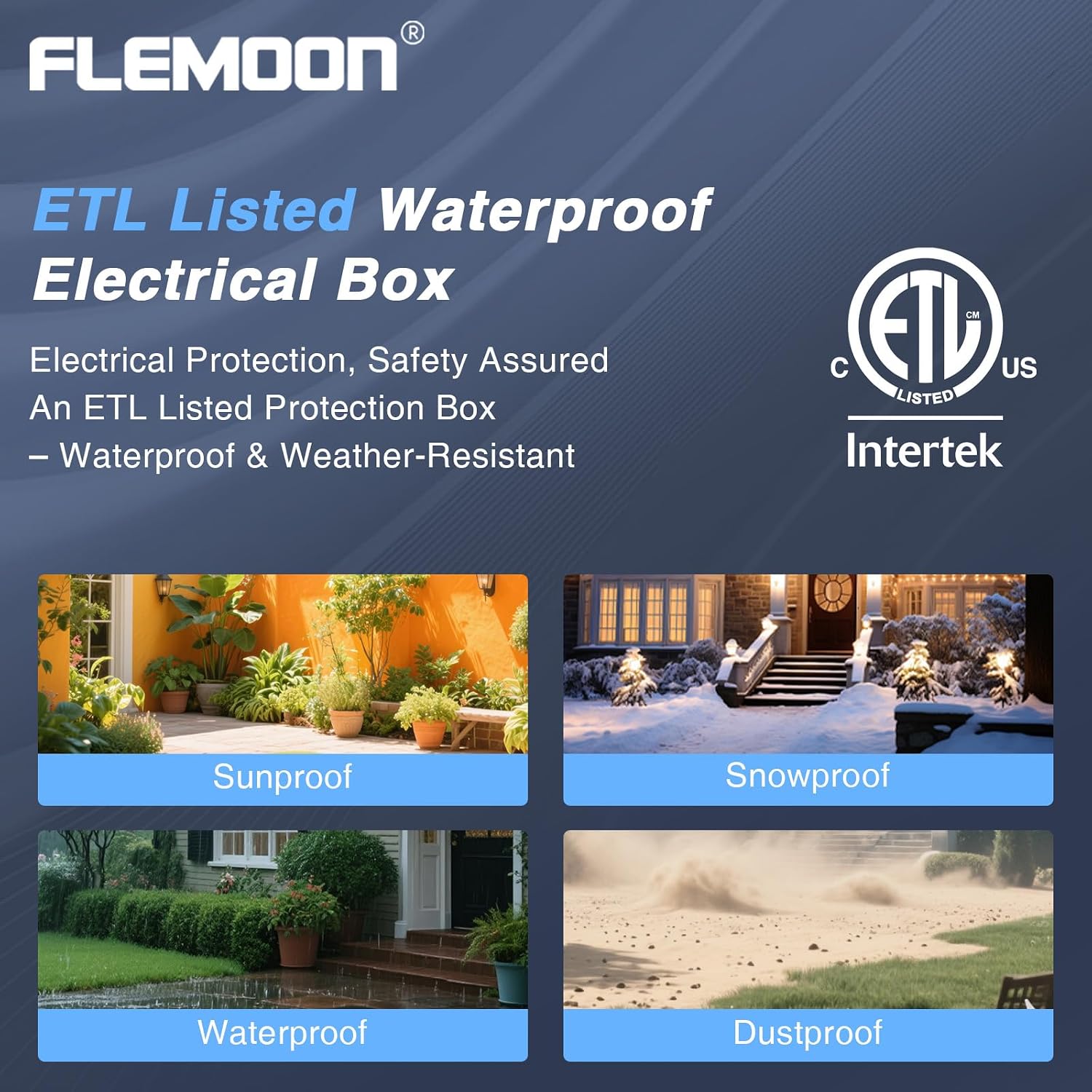 Detalle 2 de Flemoon Outdoor Electrical Box, 12.5 x 8.5 x 5 Inch