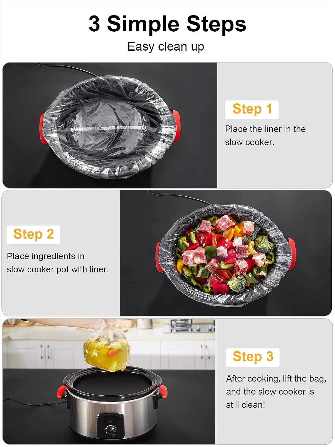 Detalle 1 de SMARTAKE Slow Cooker Liners, 14 x 22 Inches