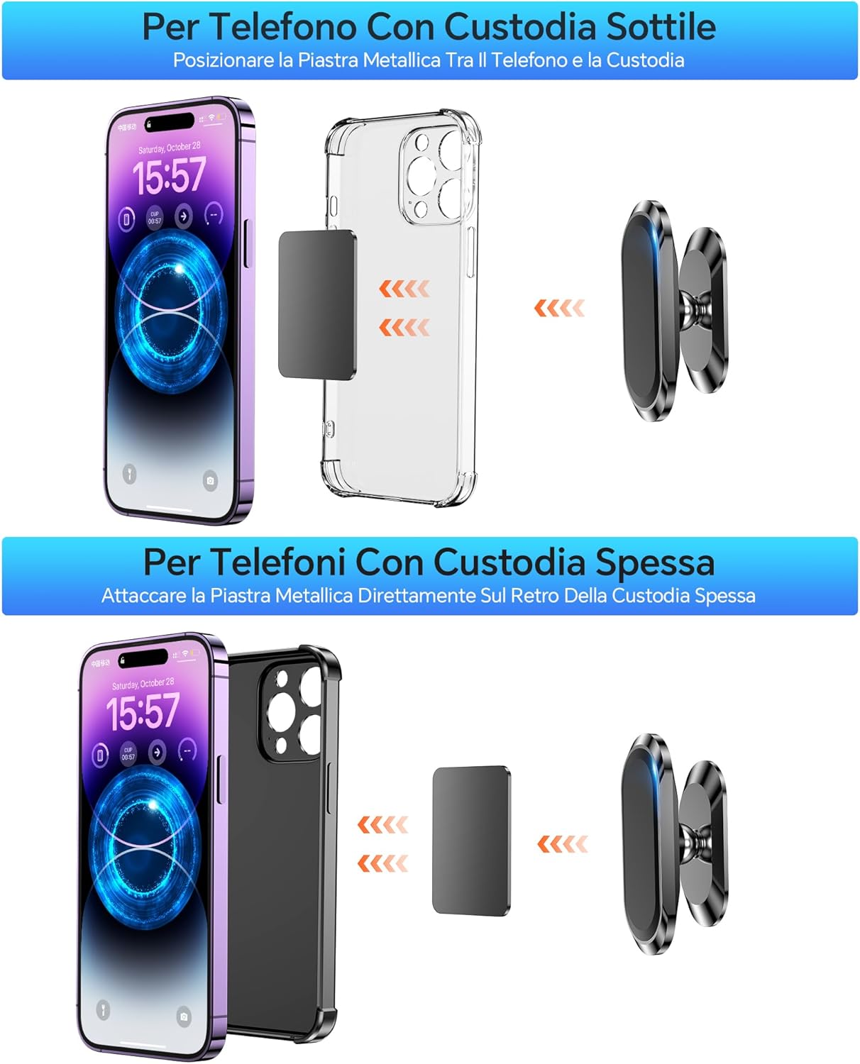 Thumbnail 4 de Coolpow Supporto Magnetico Cellulare Auto 2 pezzi