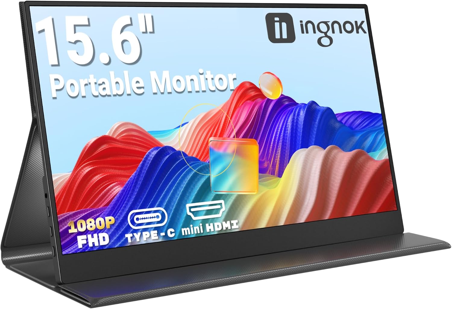 Detalle de Ingnok 15.6-inch Portable Touchscreen Monitor with USB-C/HDMI and 360° Kickstand