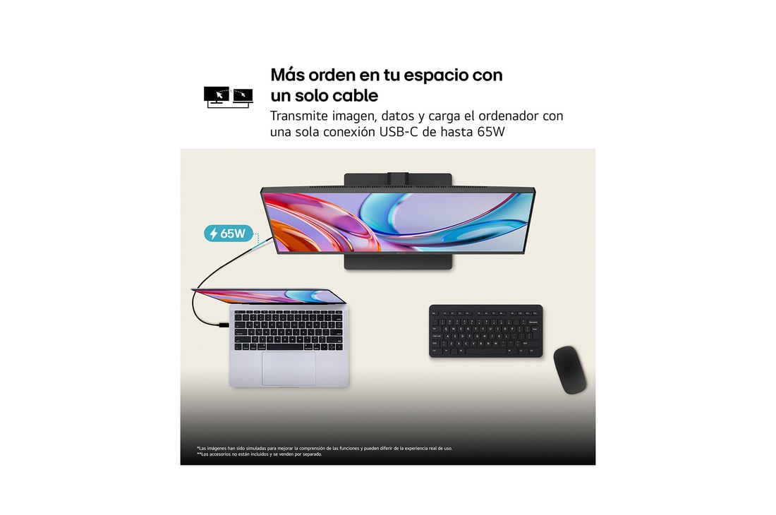 Detalle de LG UltraFine 27'' UHD IPS con altura ajustable (27U730BX-B.OBSPTO) – monitor para productividad