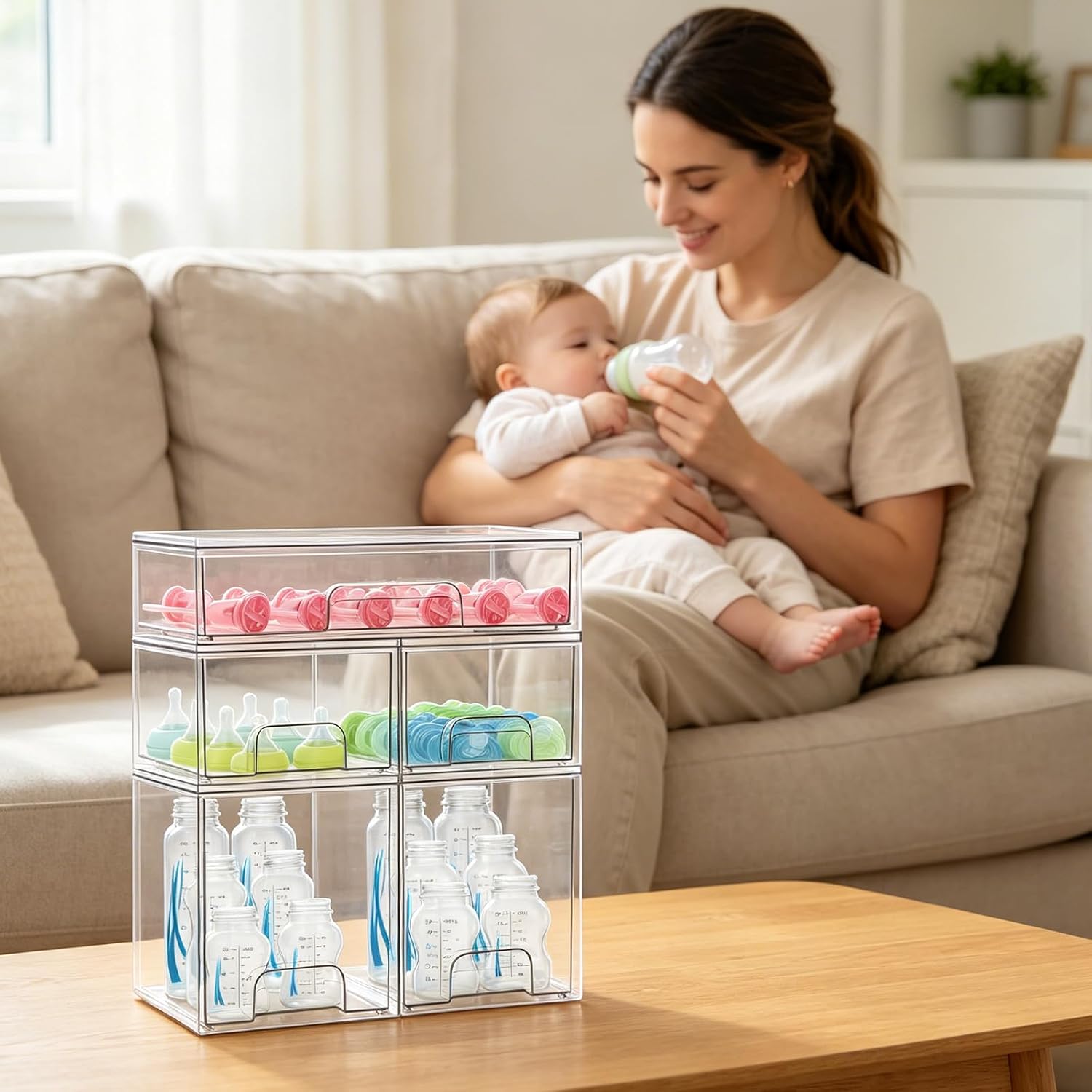 Thumbnail 6 de Gifhomfix GF-BYST-5P 5-Drawer Baby Bottle Organizer, Clear and Stackable