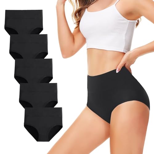 Detalle de TUUHAW High Waisted Knickers, UK Size 20, Black, 5 Pack