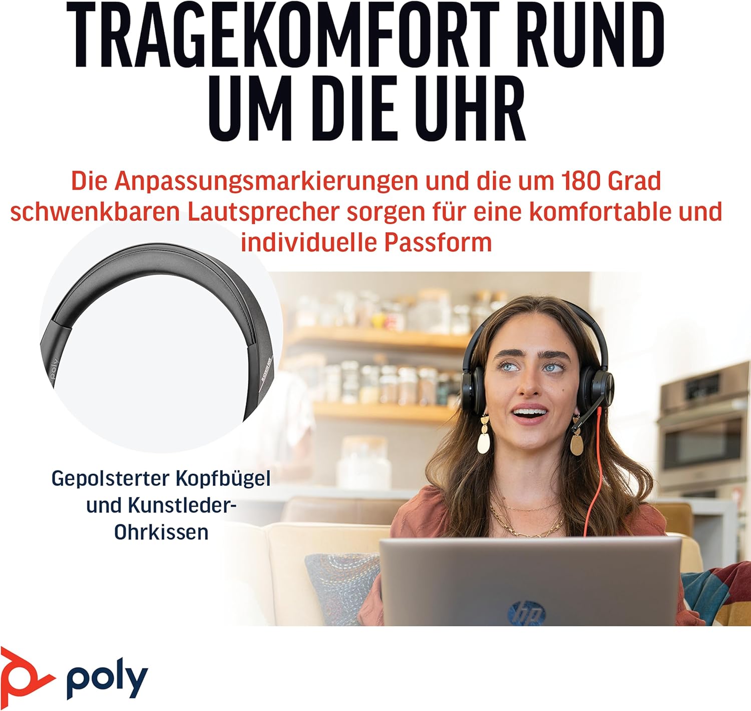 Thumbnail 4 de Poly Headset Blackwire C8225 mit USB-A/C – hybrides Active Noise Cancelling für konzentriertes Arbeiten