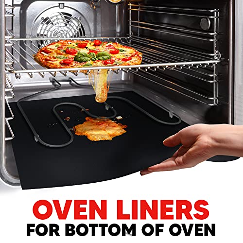 Detalle 2 de ThreadNanny Oven Liners for Bottom of Oven – Thick 17” x 25” (2 Pack), Non-Stick Reusable Mats