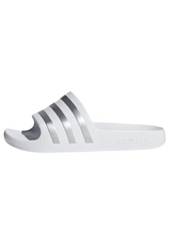 Detalle de Adidas Adilette Aqua Slides Kinder – Cloud White / Silver Met, Größe 29 EU