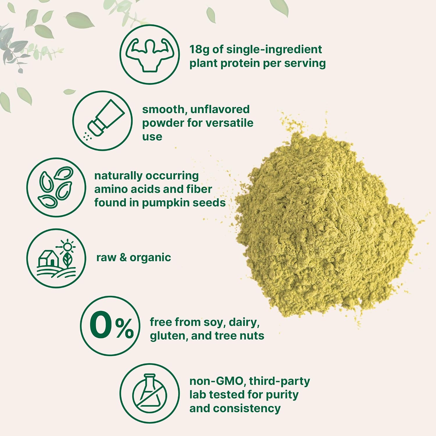Detalle de Micro Ingredients Pumpkin Seed Protein Powder, 2 lb