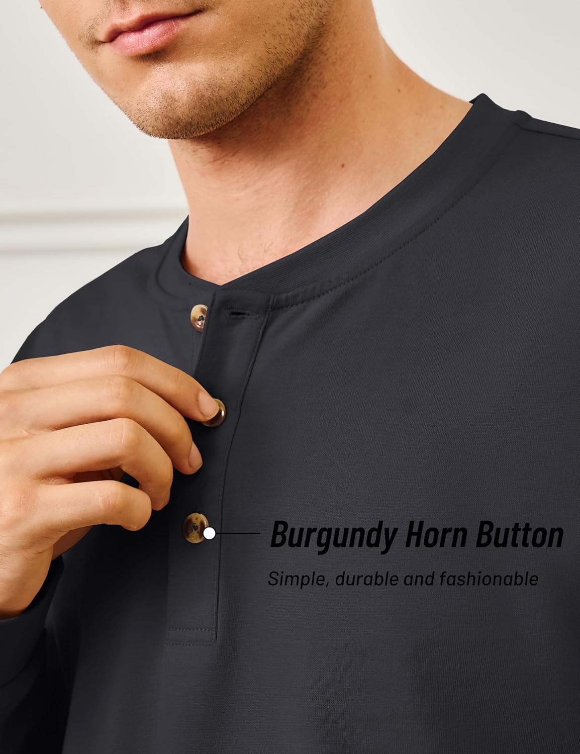 Thumbnail 6 de MAGNIVIT Men's Long Sleeve Henley Shirt 2025