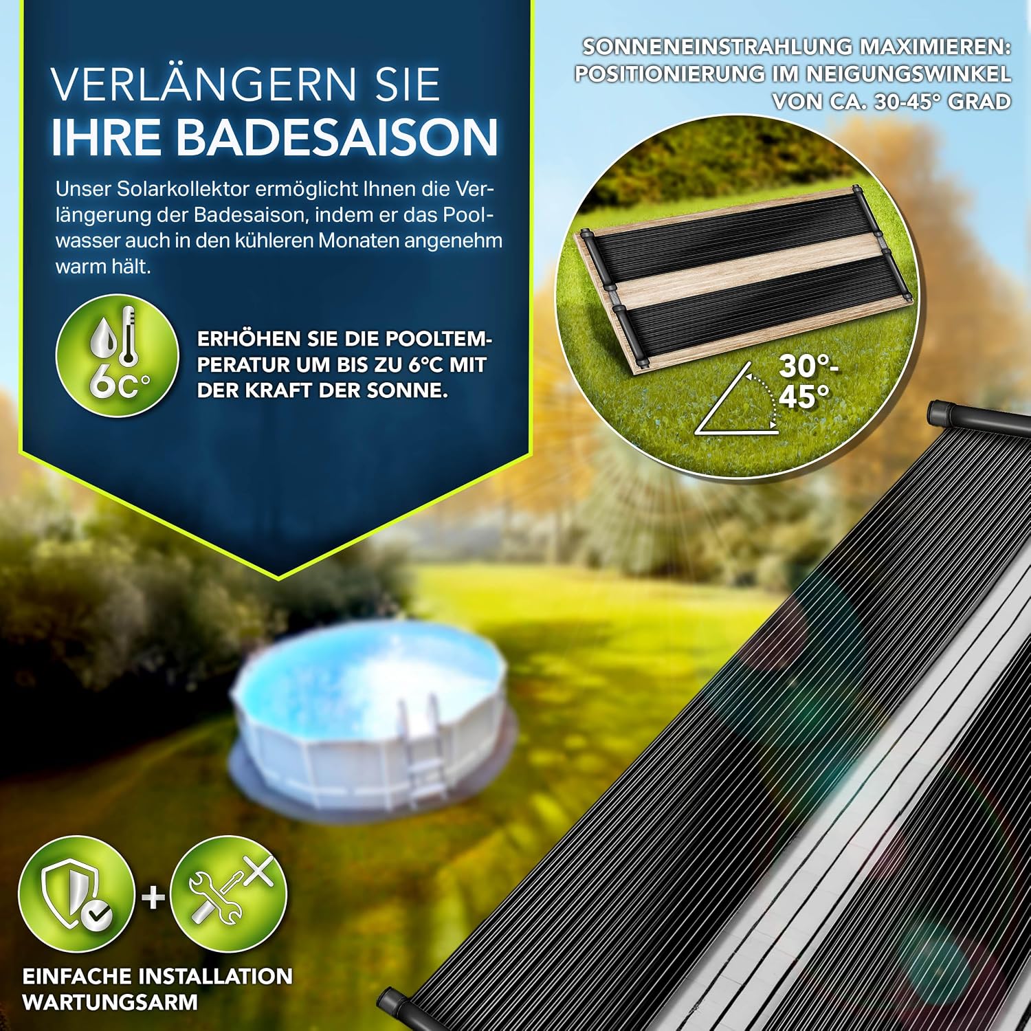 Thumbnail 6 de tillvex TVSKT zonnecollector voor zwembad, 76 x 300 cm, tot 12.000 liter