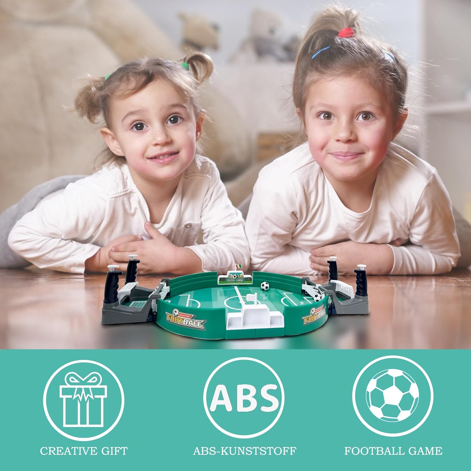 Thumbnail 5 de EACHHAHA Baby Foot mini pour enfant (jeu à 2 joueurs) avec 6 balles – 9 x 42 x 21 cm